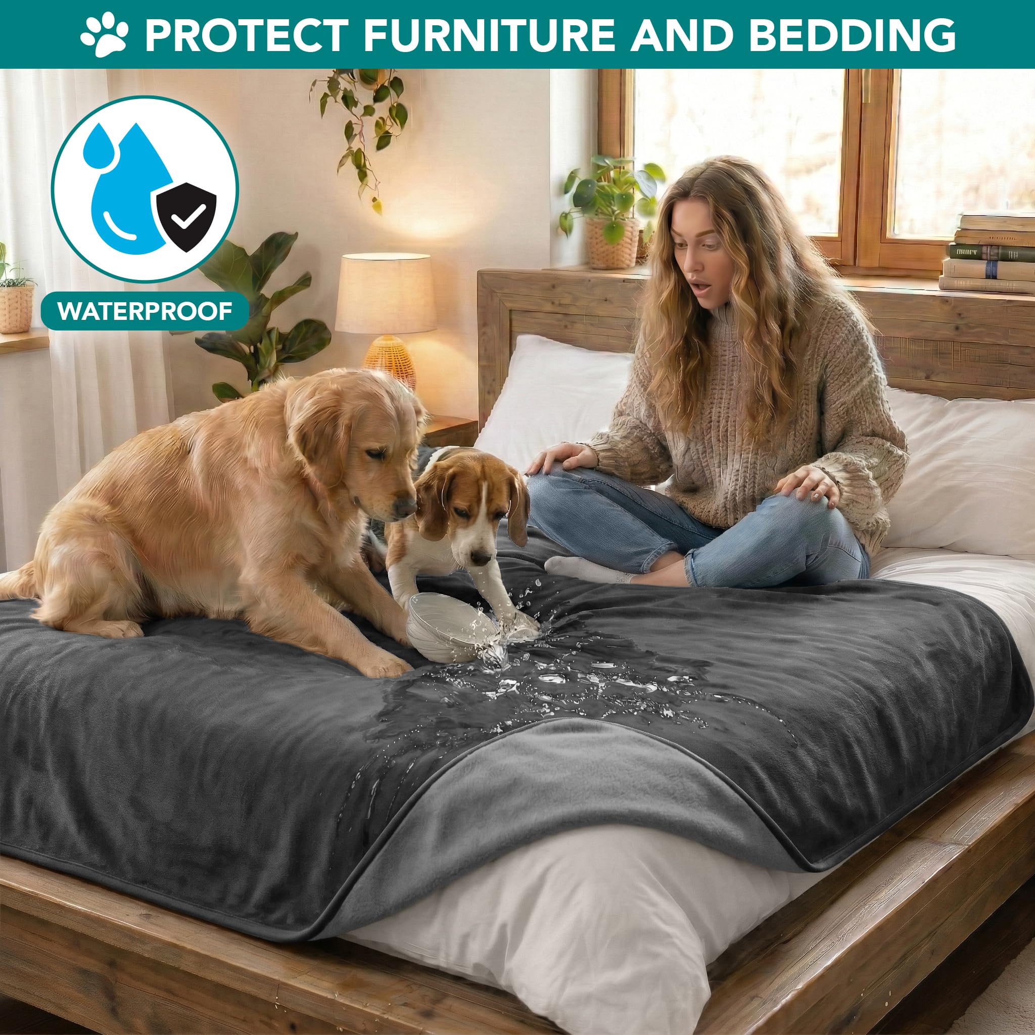 Amazon.com : PetAmi Waterproof Dog Blanket for Couch, Pee Proof