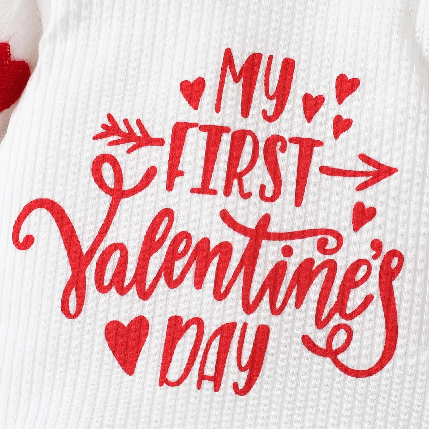 Kayotuas Baby Girl Valentines Day Outfit Heart Letter Puff Long Sleeve Romper Flare Pants And Headband Cute Valentine Clothes - Image 6