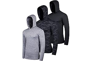 3 Pack: Men's Fitness Dry Fit Moisture Wicking Active Athletic Hoodies
