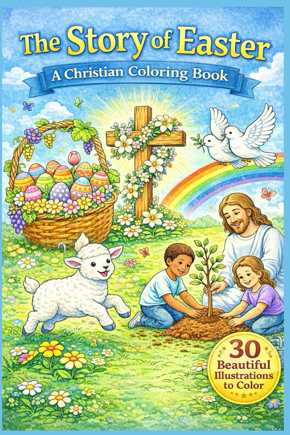 The Story of Easter – A Christian Coloring Book for Kids and Families: Gentle Illustrations of Faith, Love, and Hope for the Easter Season