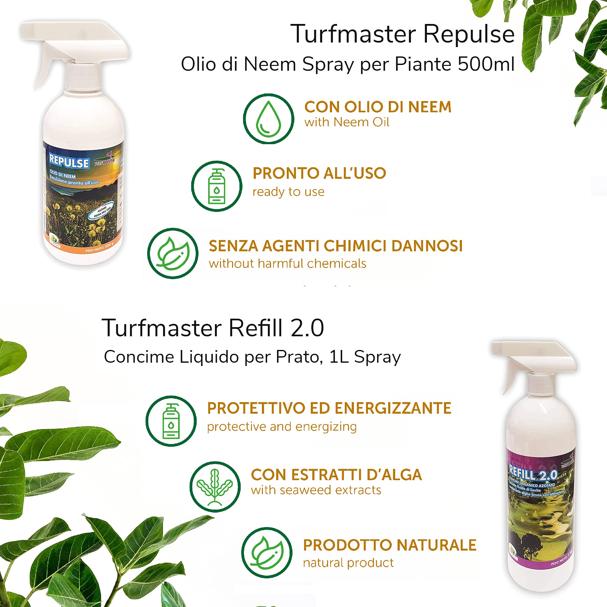Turfmaster Urban Weed - Spray déshydratant, 1L Eco-durable pour l'élimination naturelle des mauvaises herbes et de la végétation indésirable, Prêt à l'emploi