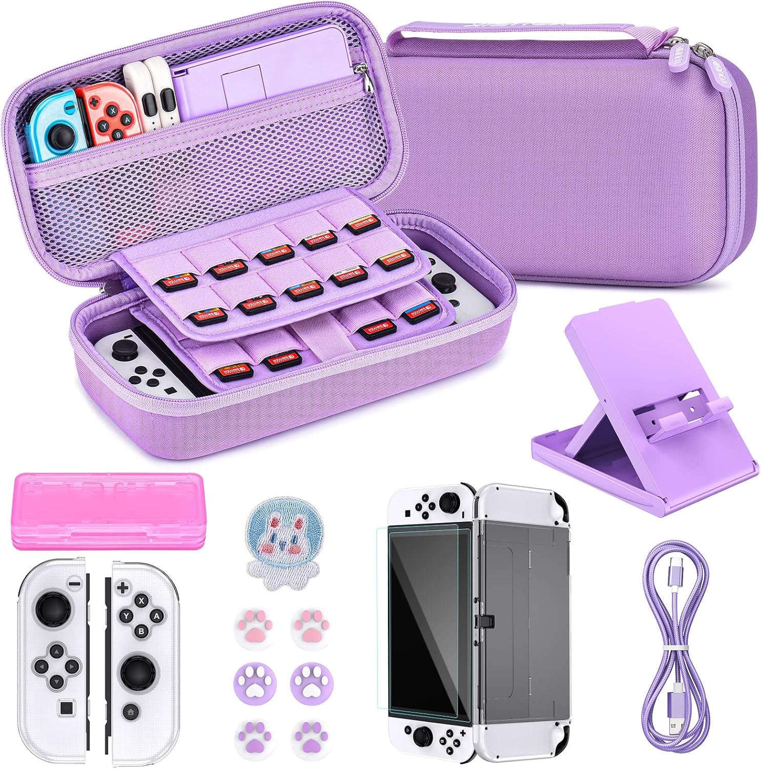 Younik Switch OLED Accessory Bundle, 16 in 1 Switch Accessory Kit