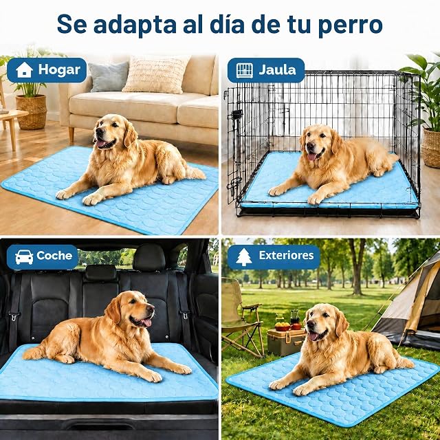 Foto 7 de 7 de BASVII Alfombra Refrescante para Perros y Gatos 100x70cm, Manta Refrescante para Perros Verano Sin Gel