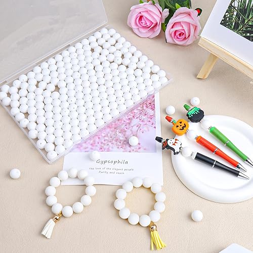 Miniatura 9 de 100 cuentas redondas de silicona, cuentas focales de silicona de goma de 0.472 pulgadas, cuentas sueltas a granel para llavero, pulsera, collar,