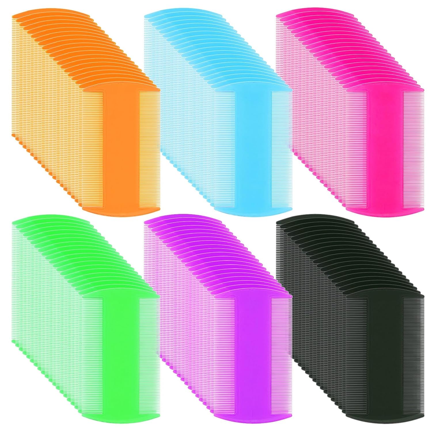 Pettini per pulci in plastica da 120 pezzi, pettine per pulci a denti fini, pettini per animali domestici a doppia faccia, pettine per rimozione di peli per cani, pettine per la rimozione di peli, strumenti per toelettatura per coniglio, gatto, cane, gattino, piccolo animale domestico (6 colori)