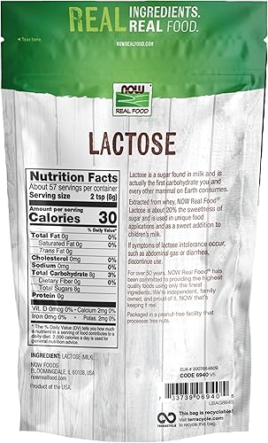 Miniatura 3 de Now Foods Lactosa Leche Azúcar - 1 lb (Paquete de 5)