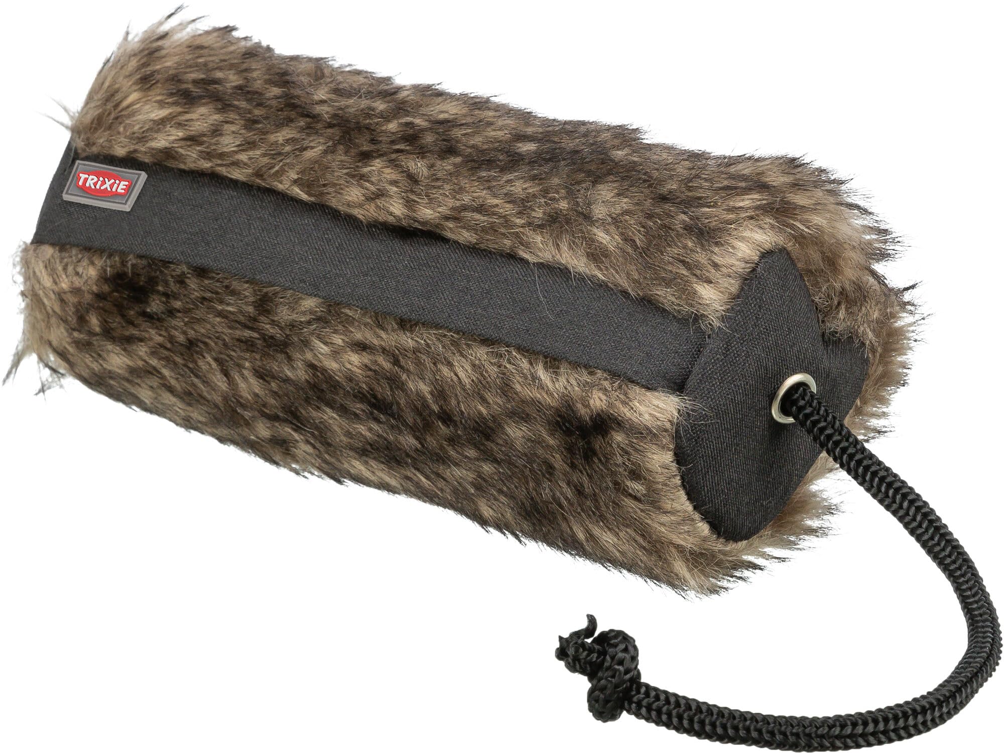 Trixiefood dummy made of vegan faux fur - increases prey appeal - with throwing aid - for wet and dry food - washable at 40 C° - ø 6 × 20 cm - polyester - 32195