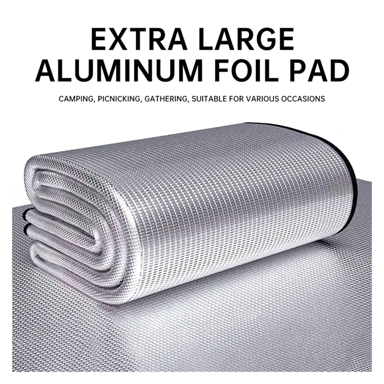 Couverture Pique Nique Tapis de Pique-Nique extérieur résistant à l'humidité, Film Aluminium épais Double Face, Tapis Plage imperméable, Sol Tente Portable, Camping(Thickening 200x200cm)