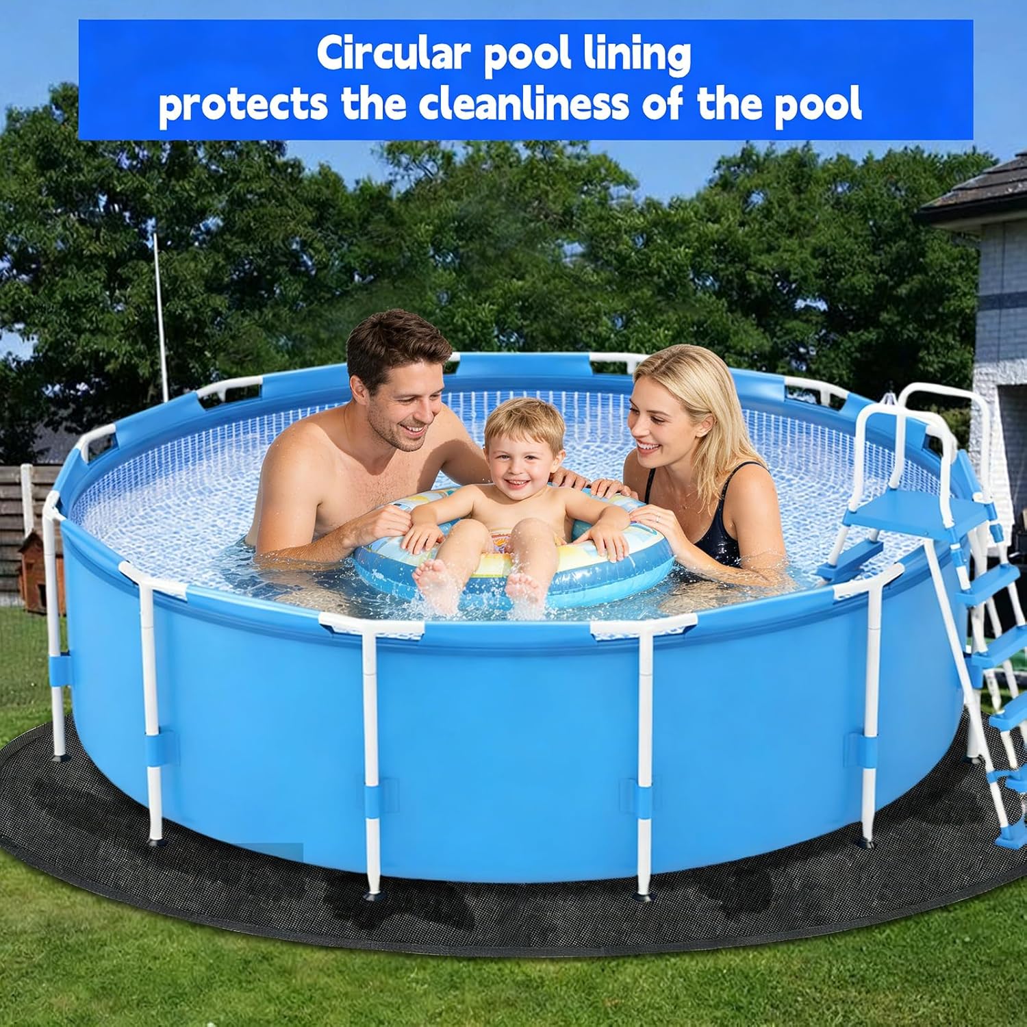 10 FT Round Pool Liner Pad for Above Ground Swimming Pools - Protects Pool Liner Outdoor Pool Mat for Pool Bottom Liner Protector to Prevent Punctures Extend Liner Life