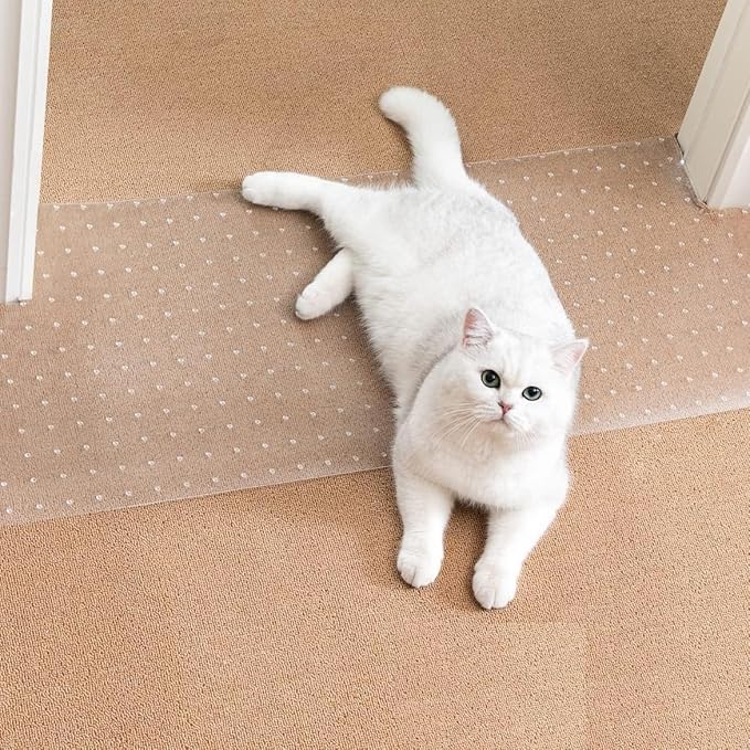 Uross Carpet Protector for Pets - Cat Scratch Guard Mat, Anti Scratch Under Door Guard, Easy to Cut Plastic, 3.6FT