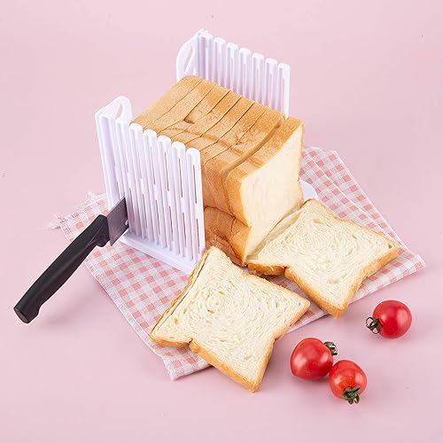 Miniatura 4 de Cortador de pan para tostadas, plegable, hecho en casa, rebanador de pan ajustable, guía de corte de tostadas para pan casero, rebanador de pan para