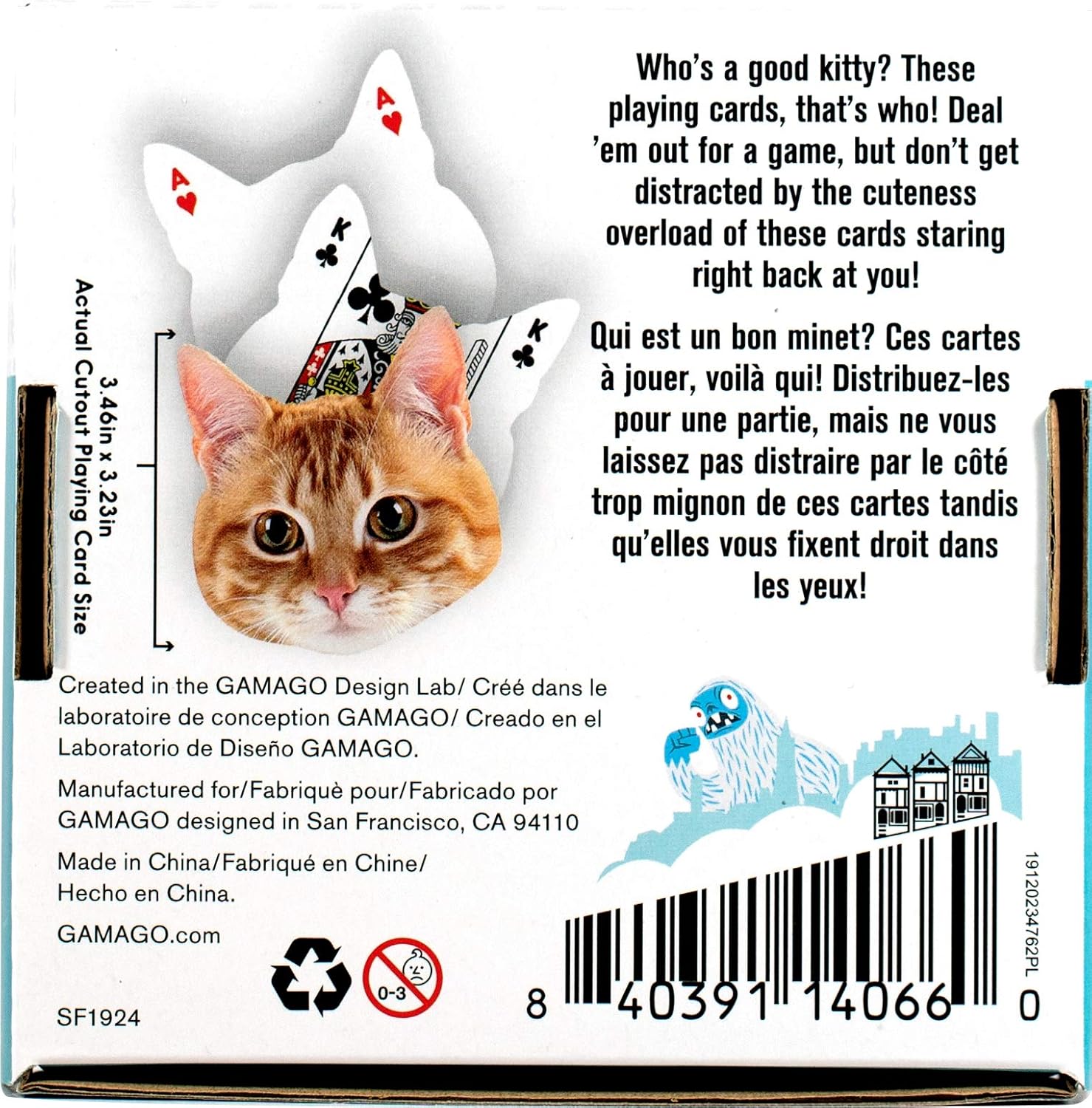 GAMAGO Kitten Playing Cards - Kitten Shaped Deck of Cards to Play Your Favorite Card Games for Cat Lovers, Birthdays, Stocking Stuffers, White Elephant, Multicolor, 3" - Image 3