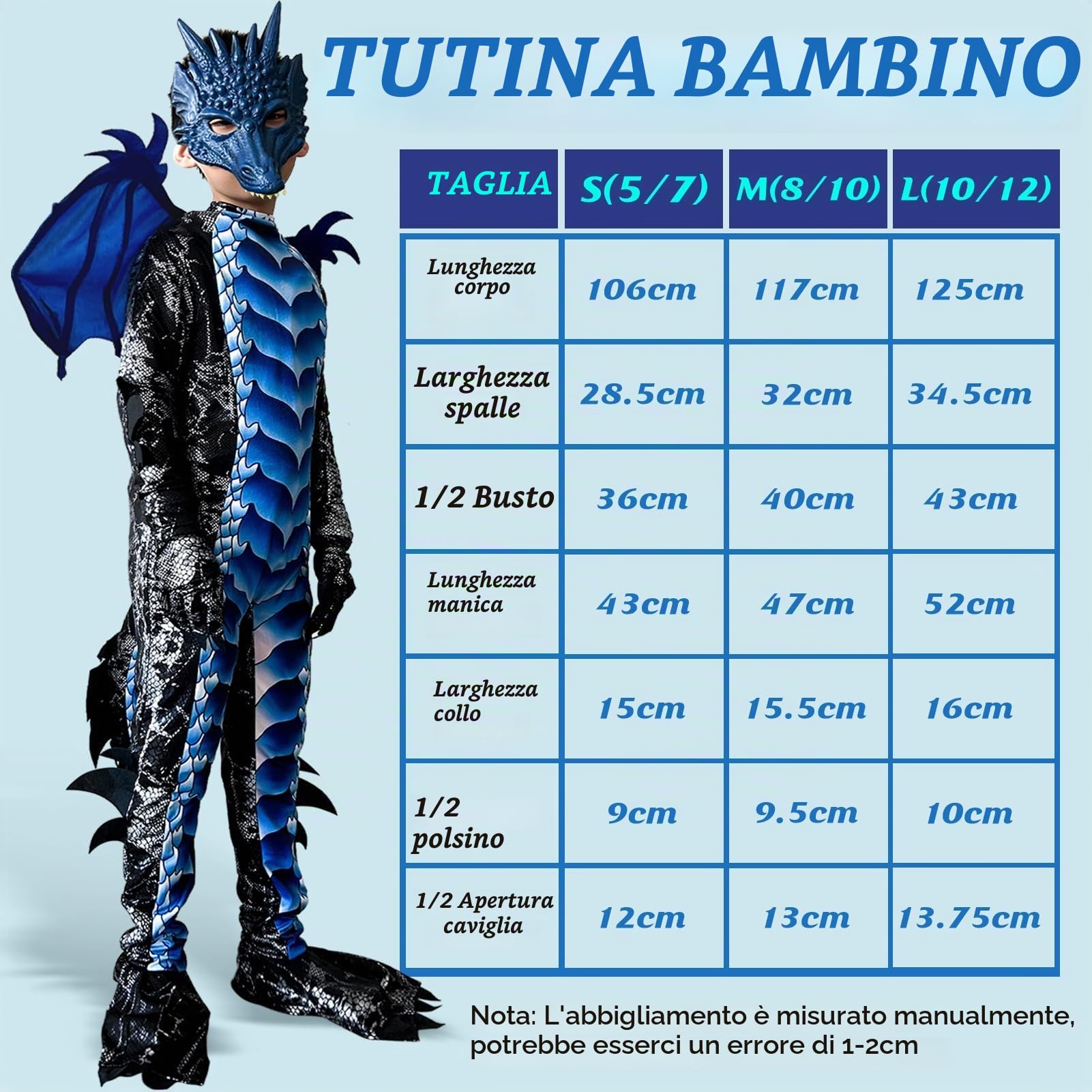 Costume Da Drago Per Bambini: Ali E Maschera Da Drago Tuta Di Carnevale Tuta Da Drago Per Bambini Per Feste Di Halloween Cosplay