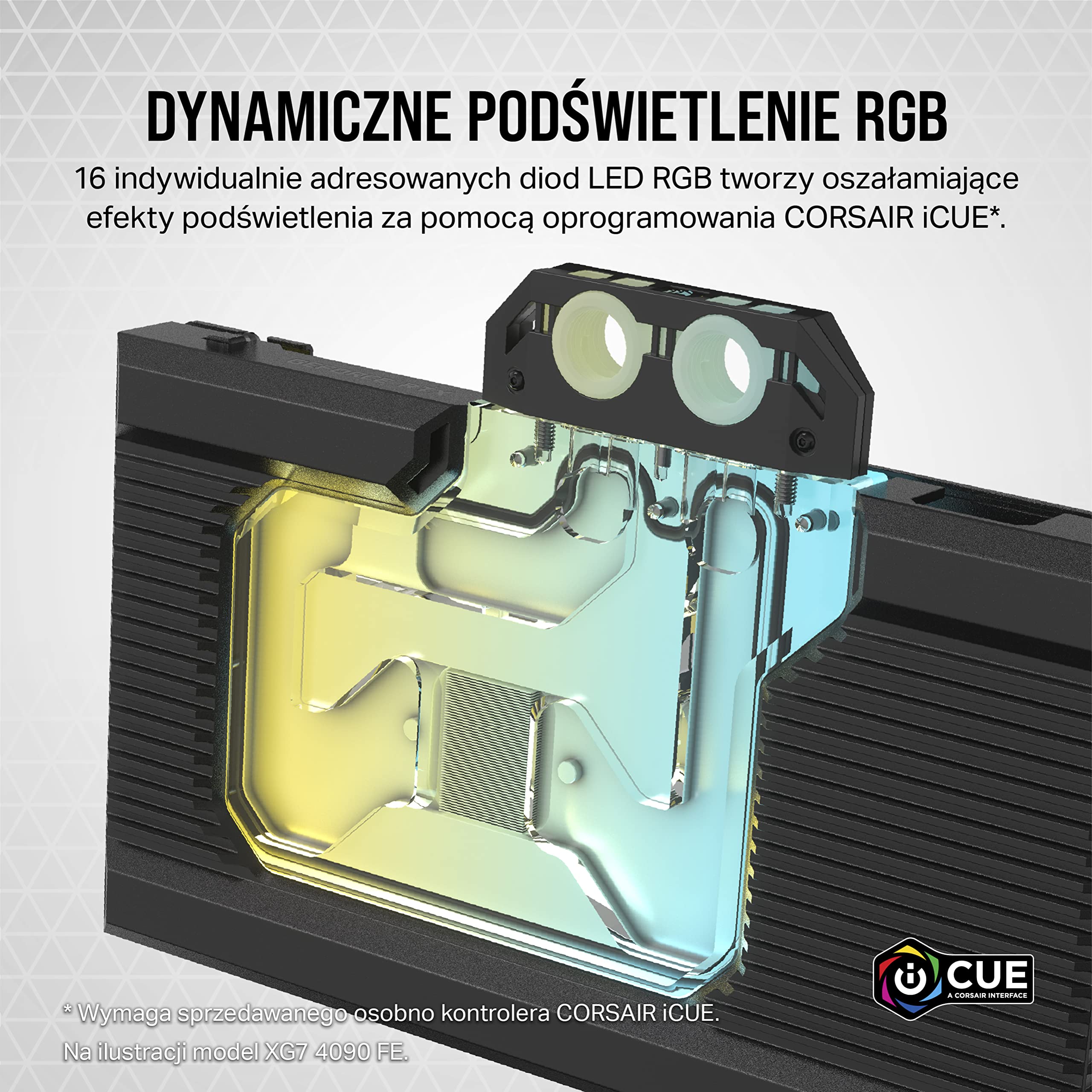 Corsair Hydro X Series XG7 RGB 4080 SUPRIM/TRIO Blok Wodny do Kart Graficznych — Do Kart MSI GeForce RTX™ 4080 SUPRIM i GAMING TRIO — Niklowanej Miedzi - W Komplecie Płytka Montażowa - Czarny