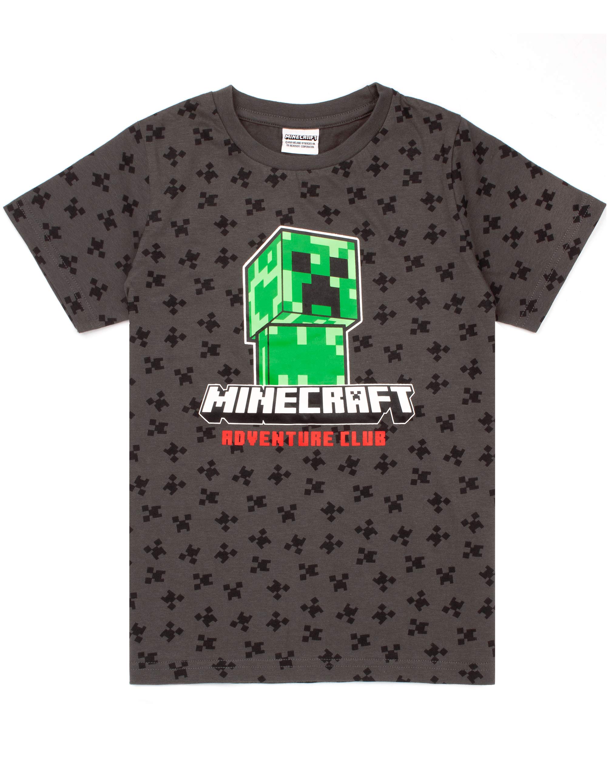 Minecraft T Shirt Boys Kids Creeper Short Sleeve Black Top Merchandise