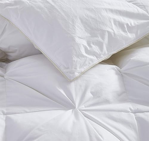 Miniatura 6 de Edredón de plumón de ganso con diseño plisado clásico, relleno de duvet con peso de relleno de 70oz, tela 100% algodón egipcio de 1200 hilos