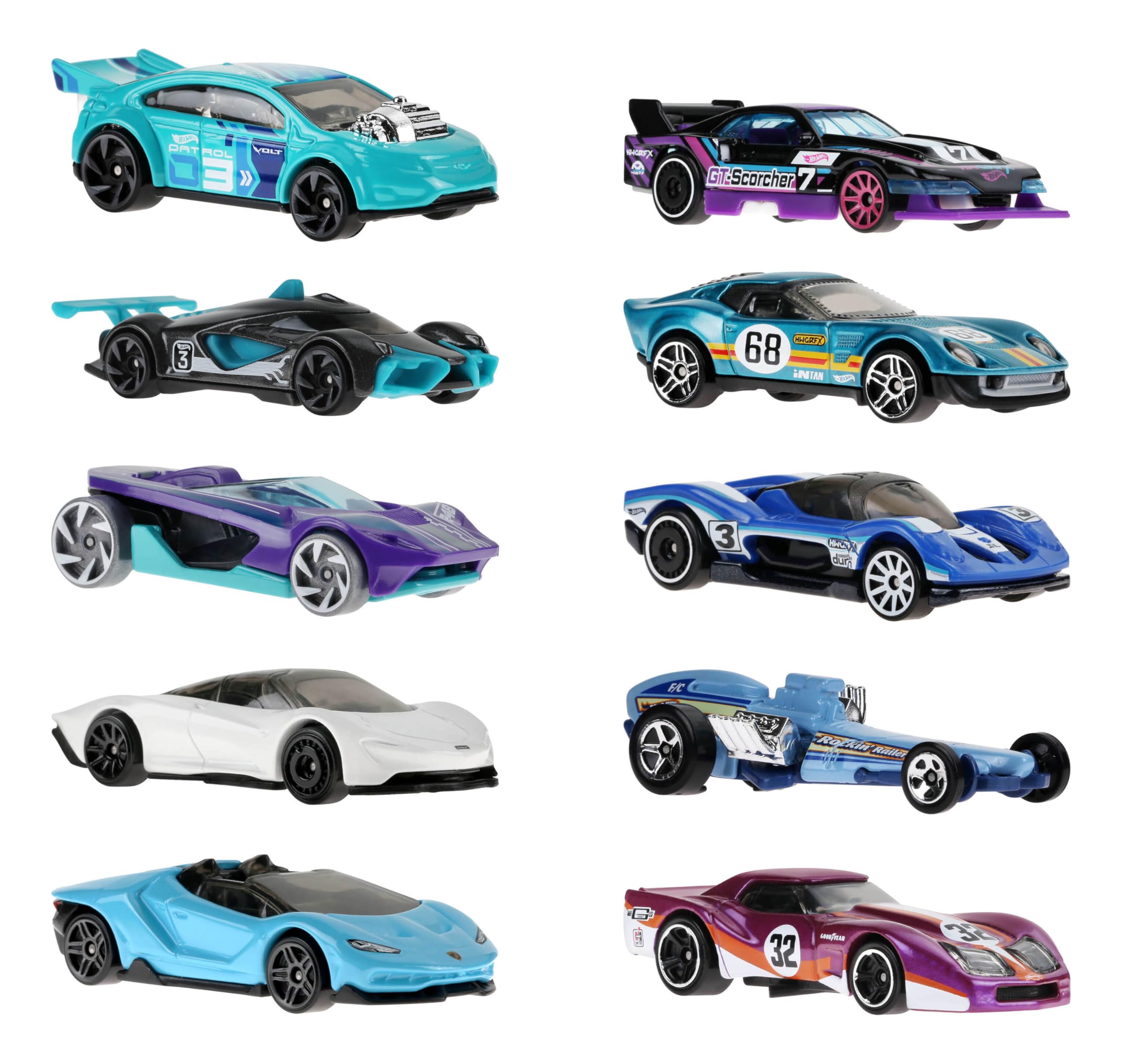 Amazon.co.jp: Hot Wheels Toy Cars, 10-Pack of Race Cars, Includes