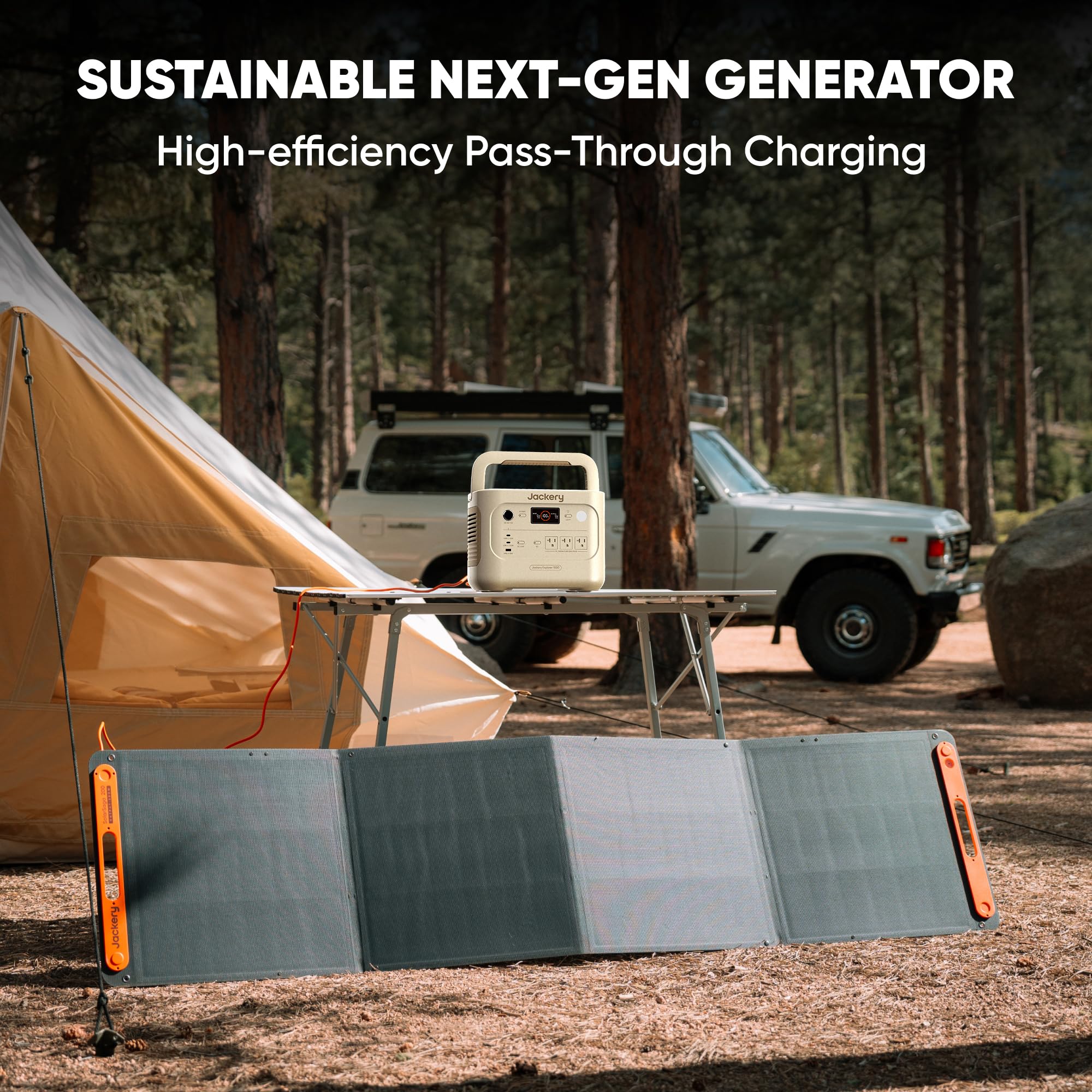 Jackery Solar Generator 1000 v2 with 200W Solar Panel, 1070Wh Portable Power Station, LiFePO4 Battery, 1500W AC Output, 1 Hr Fast Charge, for Camping, Emergency, RV, Off-Grid (Dune White) Product Image 6