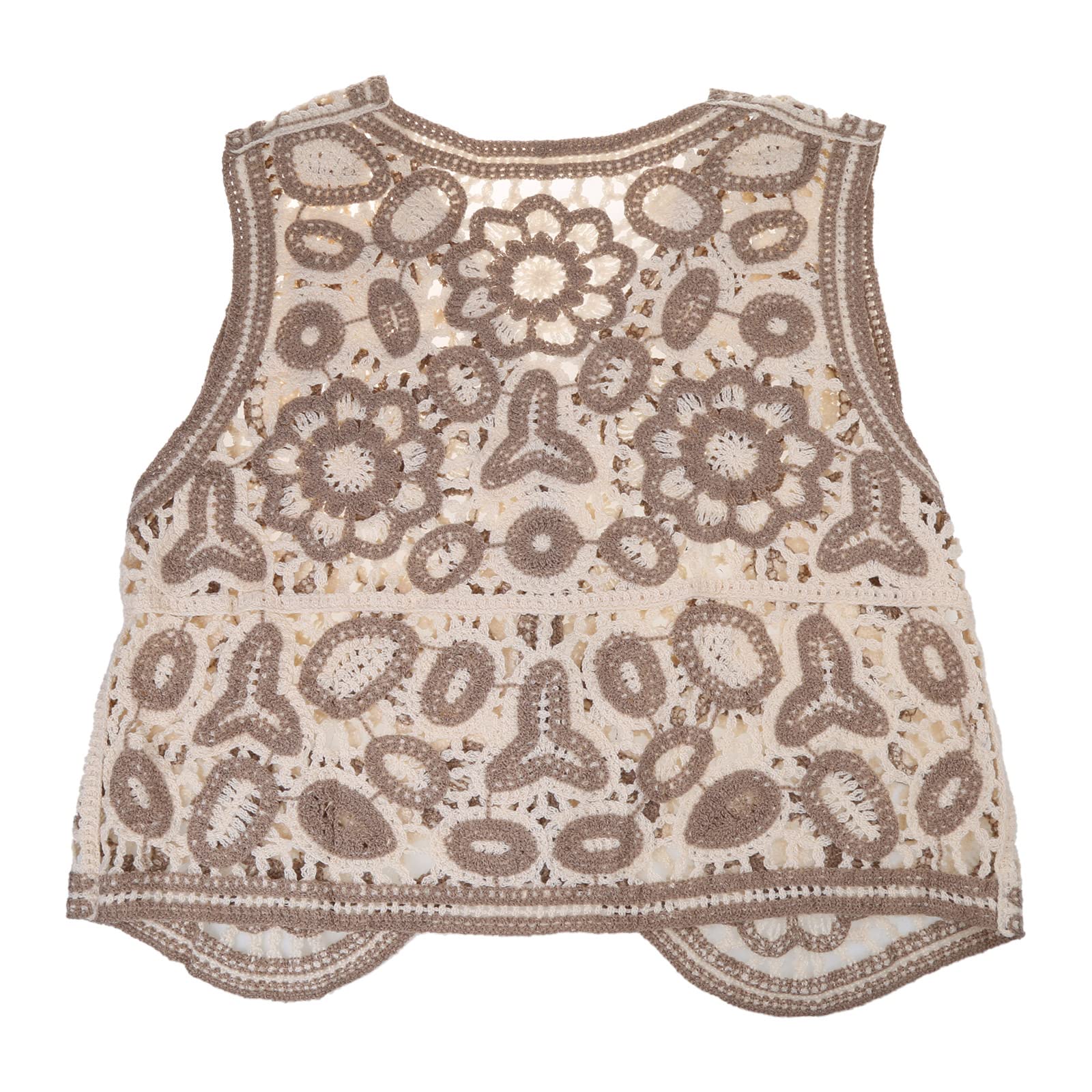 Gilet Corto Uncinetto Donna Vintage Floreale: Il Tocco Boho Hippie Per Il Tuo Look! - 3