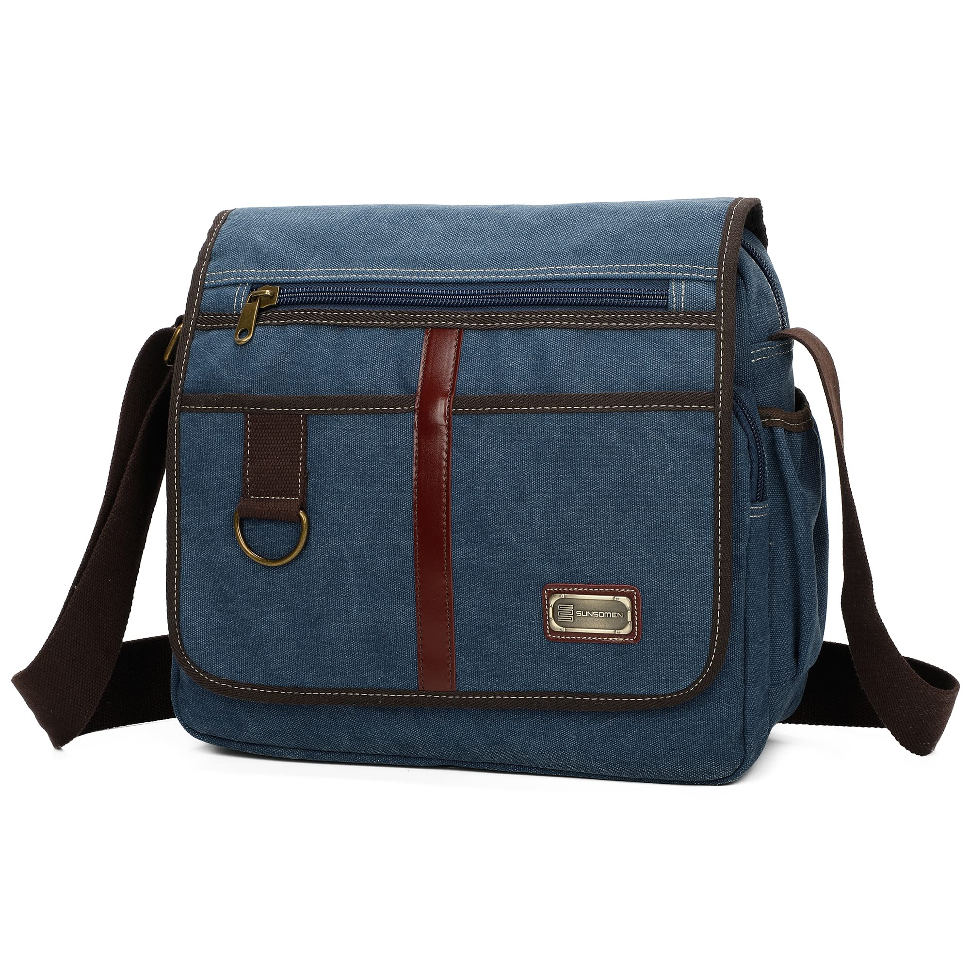 SunsomenCanvas Messenger Bag Satchel Bag Crossbody Bag Shoulder Bag 14inch With Water Pocket