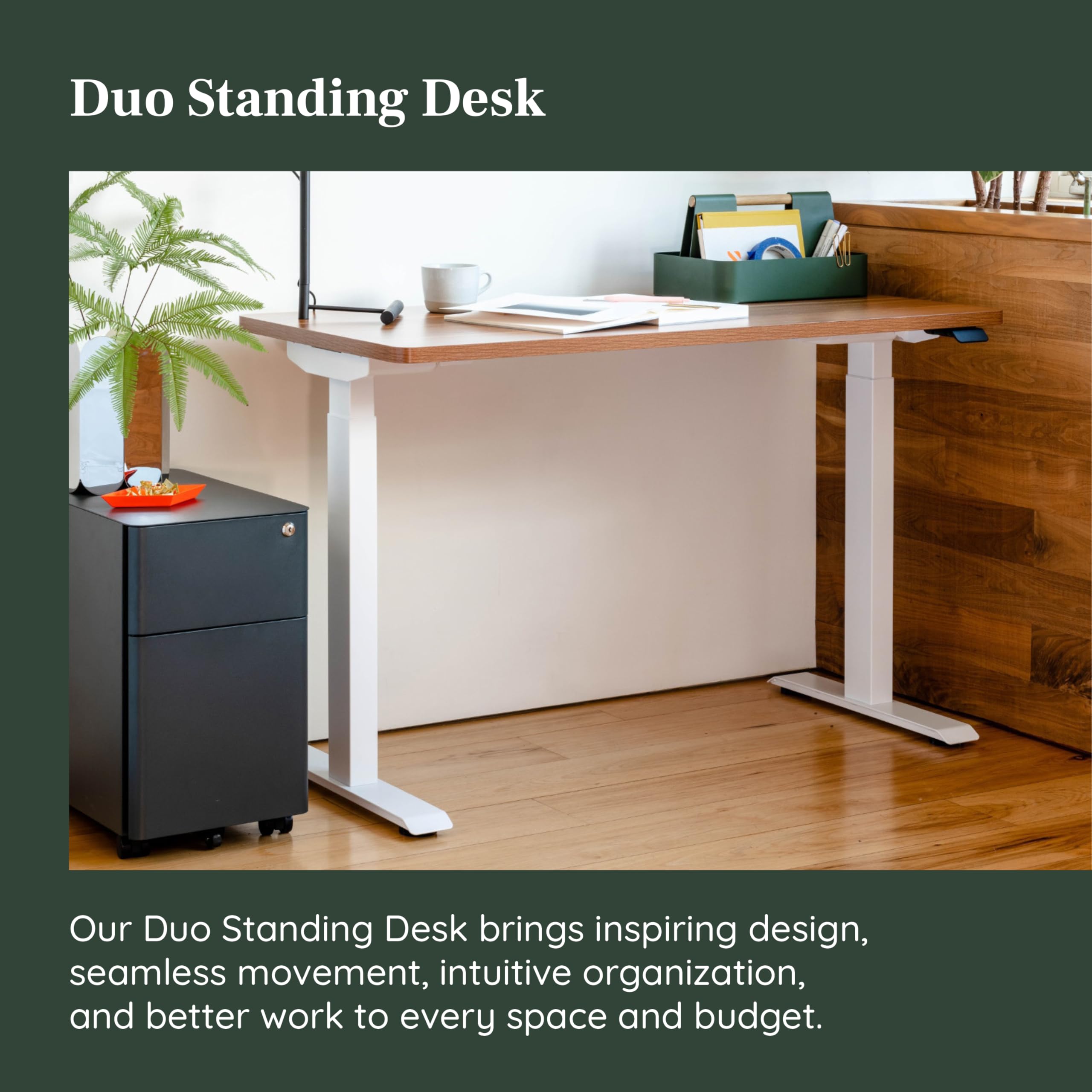 Branch Duo Standing Desk 58 Inches - Adjustable Standing Desk with 20 Range - OLED Control Panel - — view 3