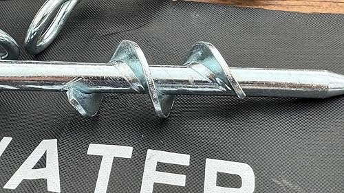 Miniatura 3 de Fierywater Juego de 6 anclajes de tierra atornillados de 12 pulgadas, doble dirección arbitraria galvanizada, juego de estacas para columpio y