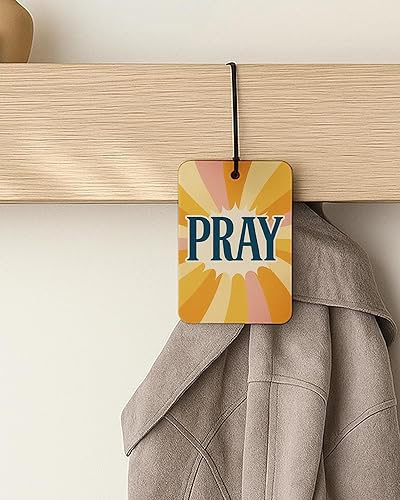 Miniatura 4 de Ambientador retro cristiano para automóvil, 4 piezas, aroma de coco, accesorios de coche de fe religiosa, decoración de espejo para mujeres, fresa,