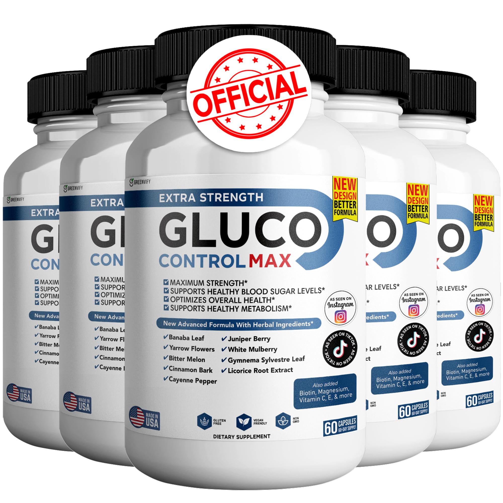 Gluco Control Max All Natural Formula to Maintain Healthy Levels, Maximum Strength Daily Formula Blood Reviews (1 Pack - 60 Capsules) — Amazon image 8