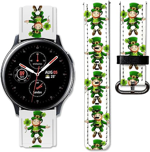 Correa de cuero de repuesto compatible con Samsung Galaxy Watch4 Active 2 Watch4 Classic Active 2 Watch 3 Gear S3 S2 y otros relojes de 20 y 0.866in