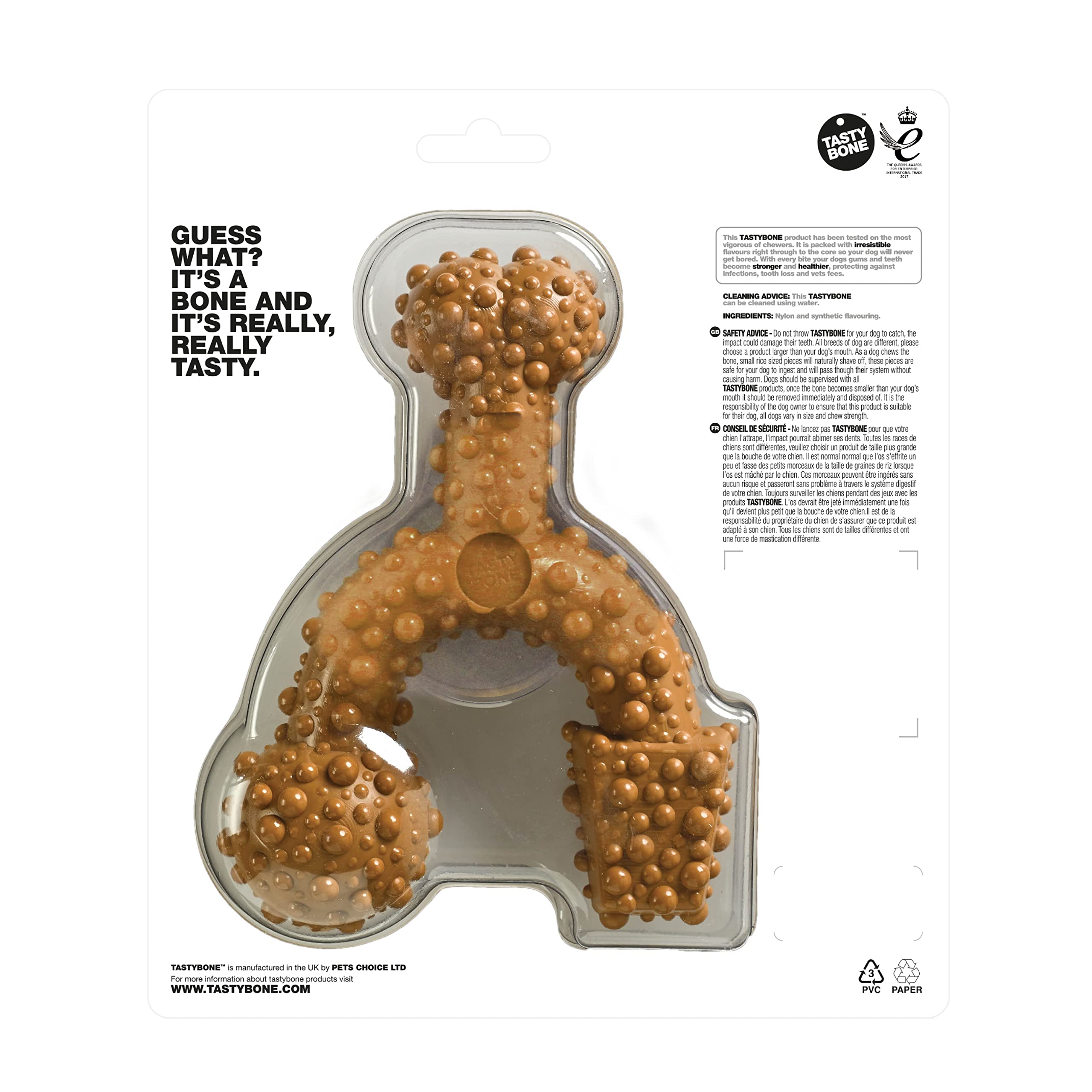 TASTY BONE Jouet Trio en Caoutchouc pour Chien à l'Agneau Moyen