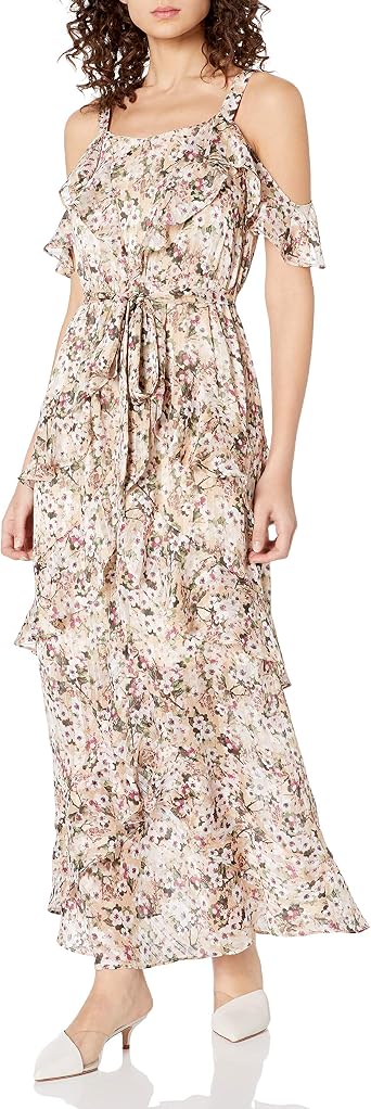 Luciana Chiffon Printed Maxi Dress 