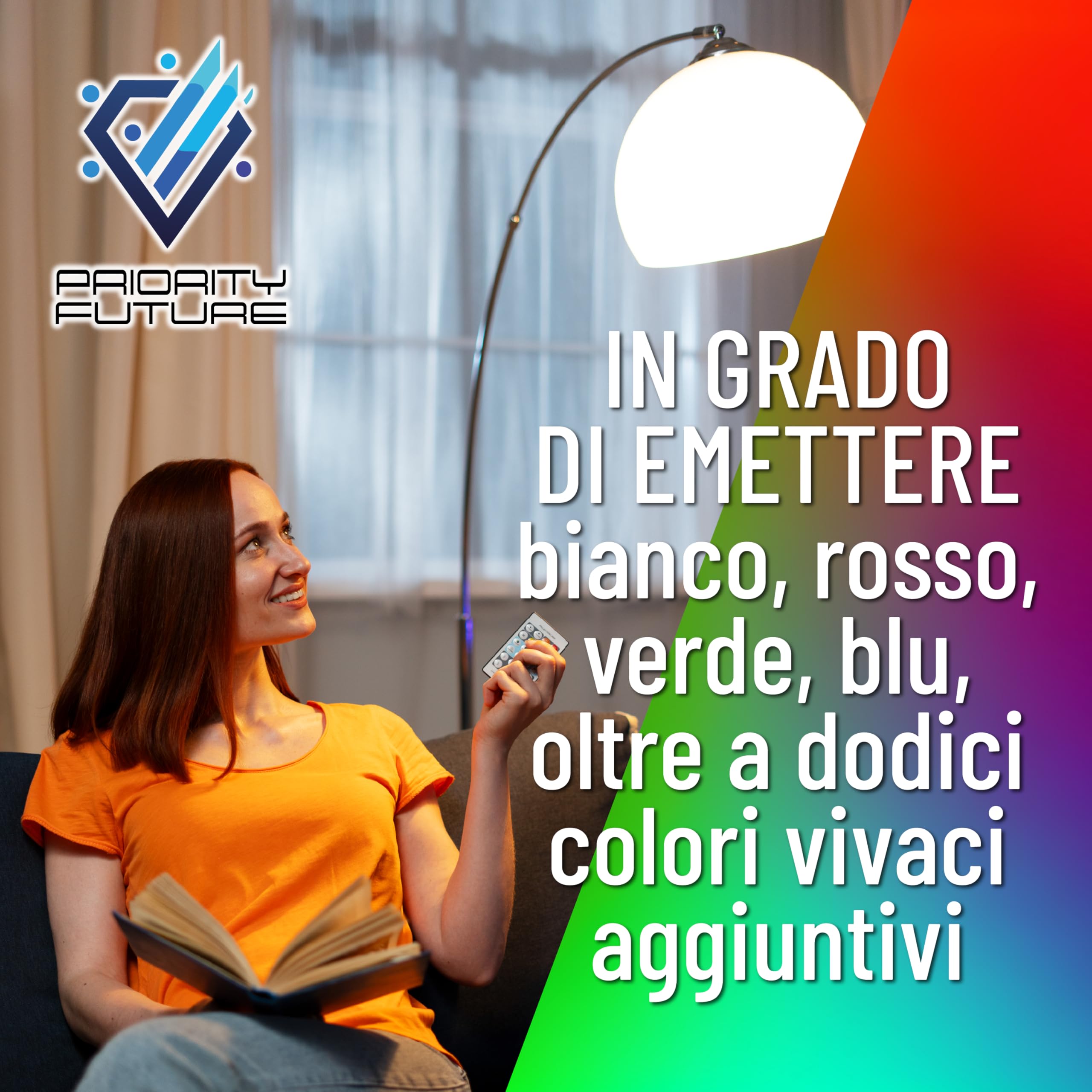 Lampadina LED RGBW con Telecomando – Lampadina E27 16 Colori, Modalità Luce Dinamica, 2700K-6500K