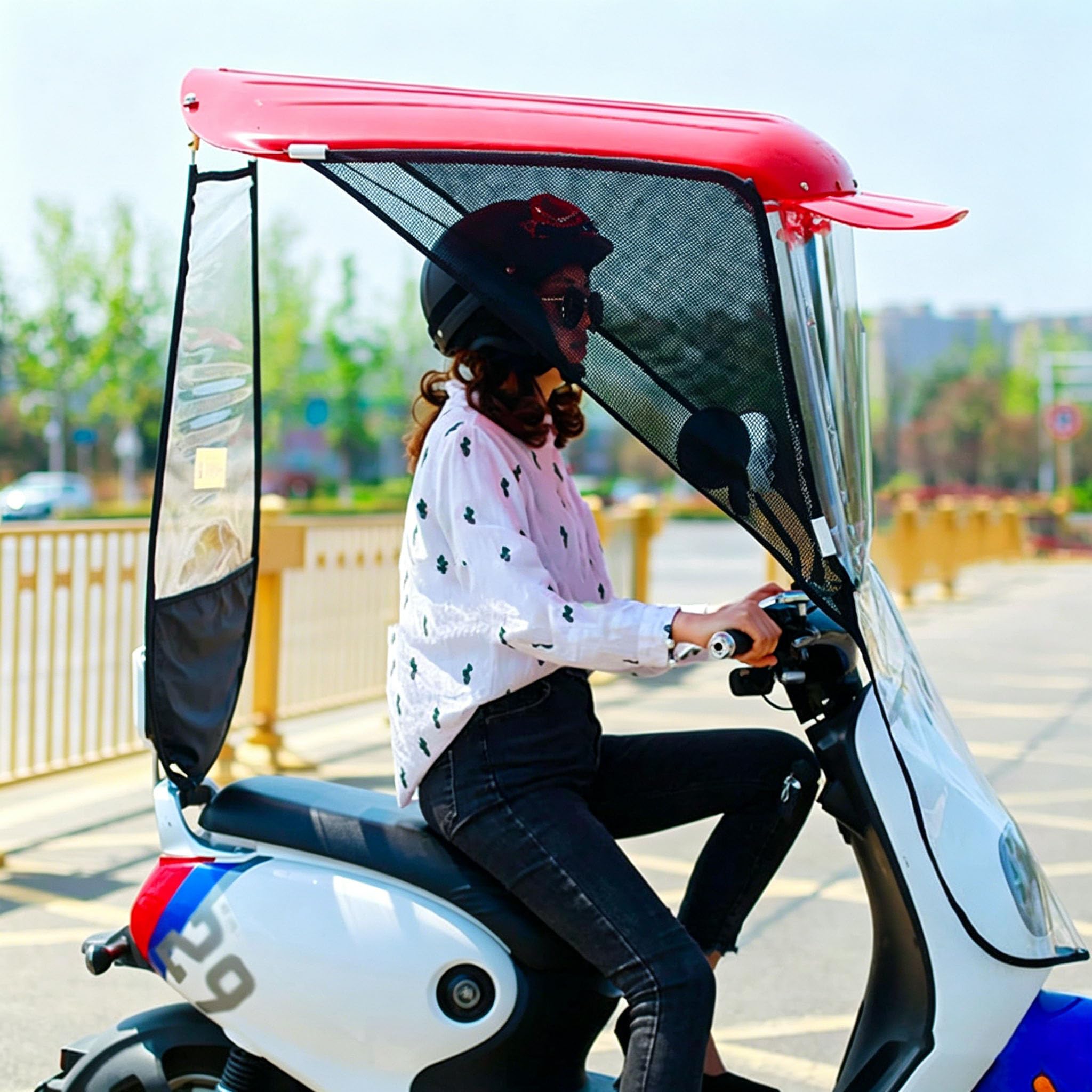 Electric Bike Rain Canopy Cover, Universal Fully Enclosed Transparent
