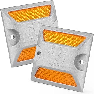 JOINPAYA 2Pcs Reflective Roadside Markers - Driveway Reflectors for Enhanced Safety Nighttime Visibility for Private Roads...
