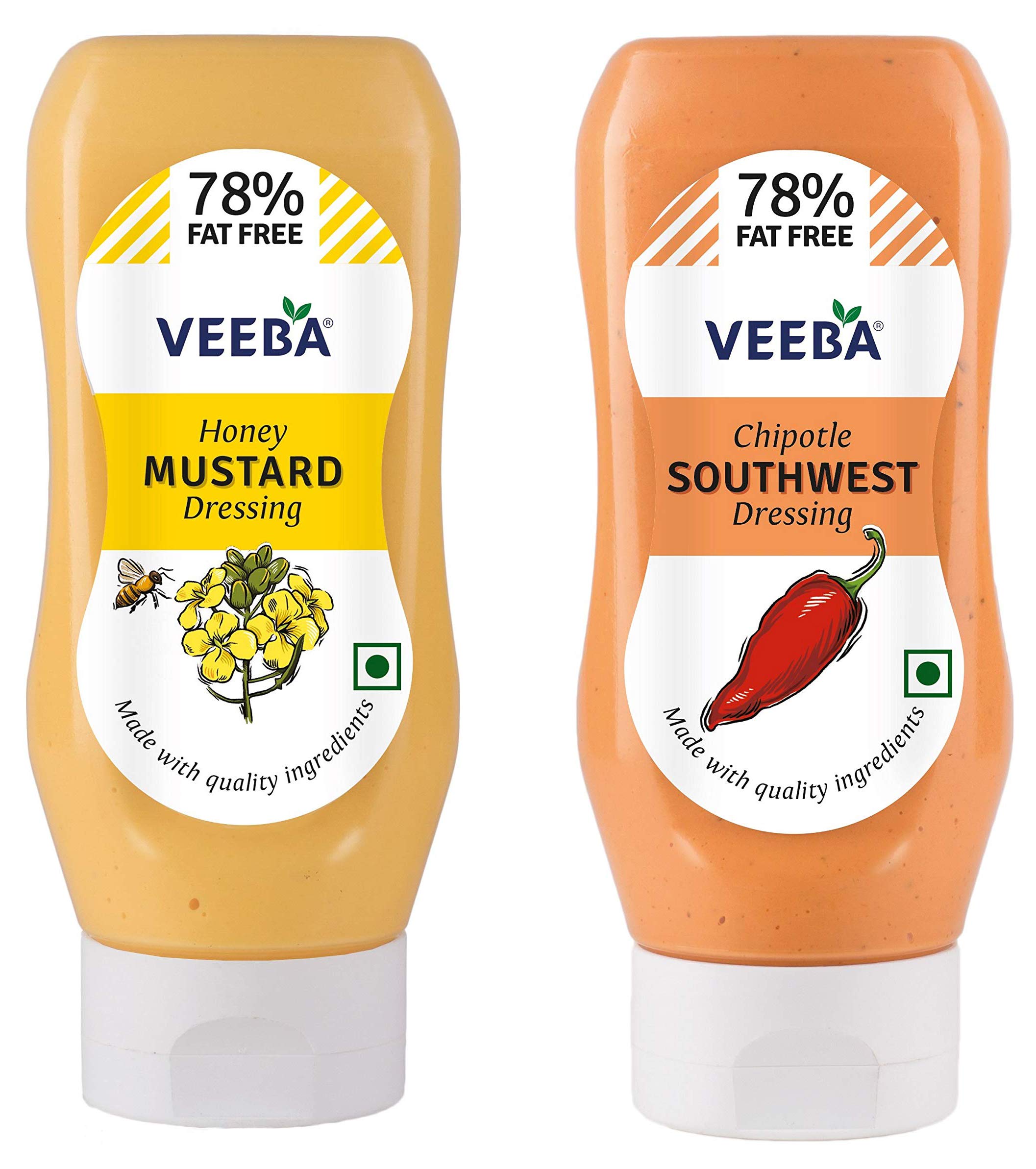 Honey Mustard Dressing, 300g and Veeba Chipotle Southwest Salad Dressing, 300g