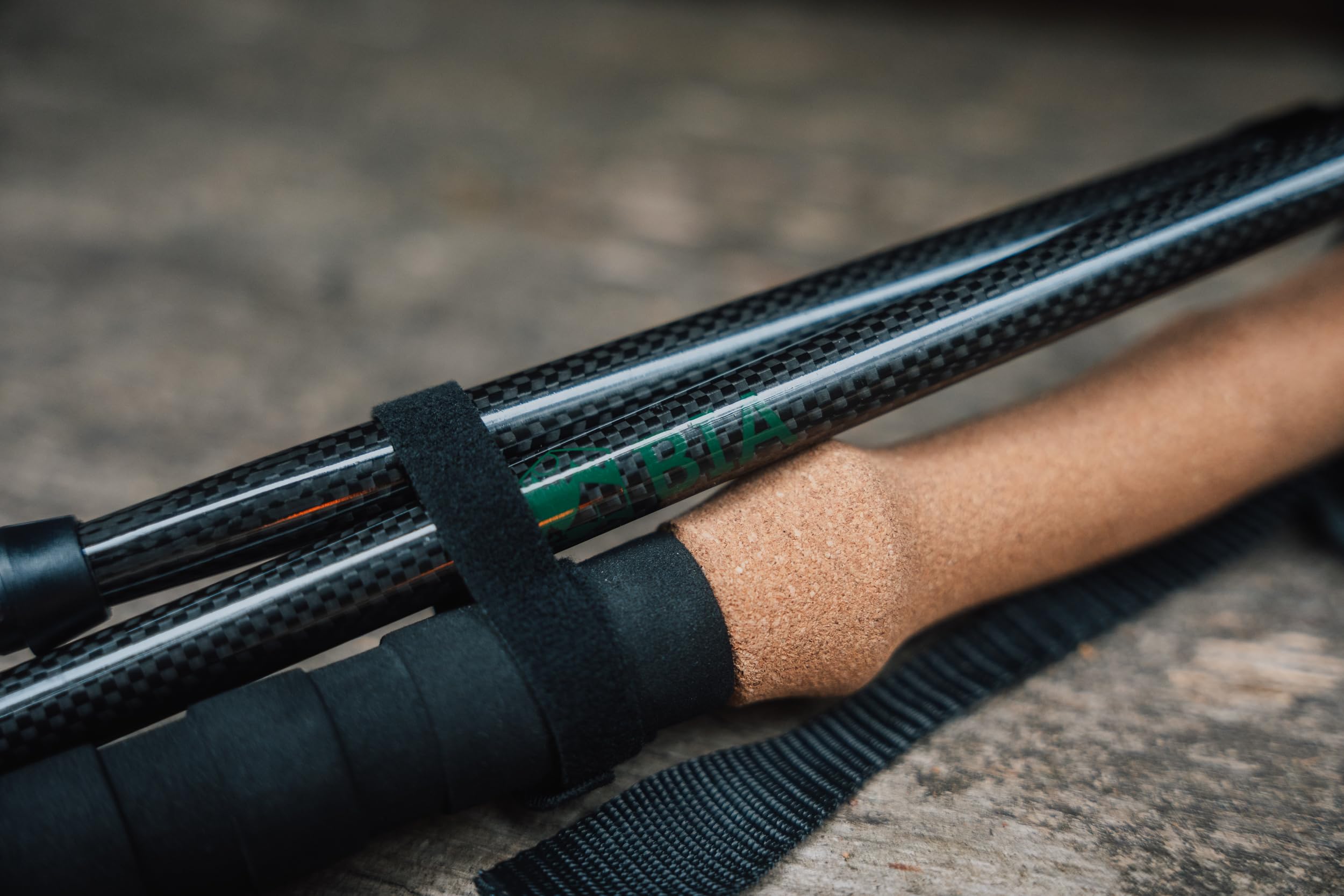 BIA Reinhold Carbon - Bastones de senderismo para aventura, senderismo, montañismo, marcha nórdica, trekking, ultraligero, 220 g por bastón. Telescopio regulable en altura de 115-135 cm, para grava,