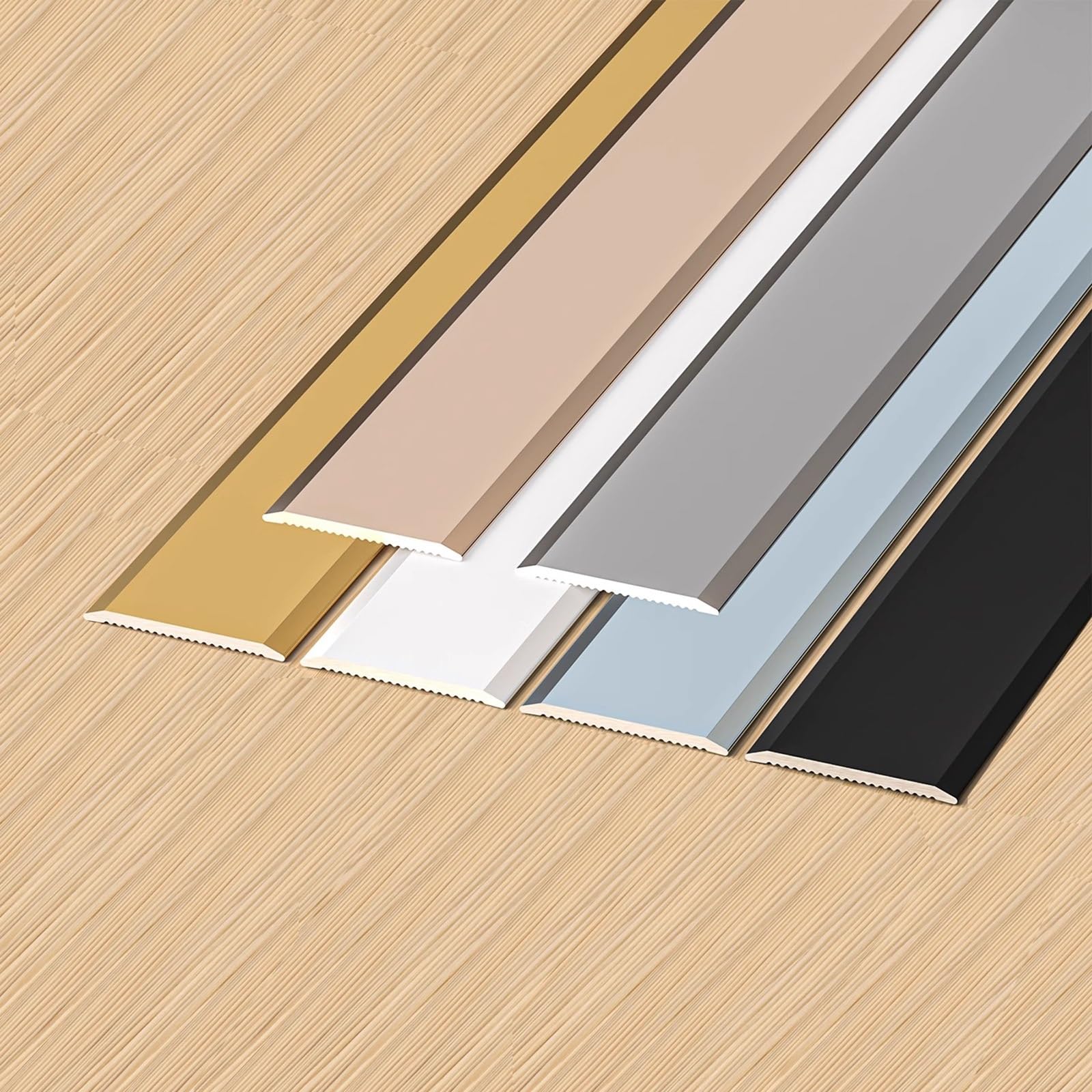 Profilé De Transition De Sol en Aluminium Auto-adhésif, Couvre-seuil Plat Portes, Connecteur De Joint De Sol, Profilé De Finition Carrelage, Vinyle, Stratifié Et Parquet Grey 3.3cm/1.29in