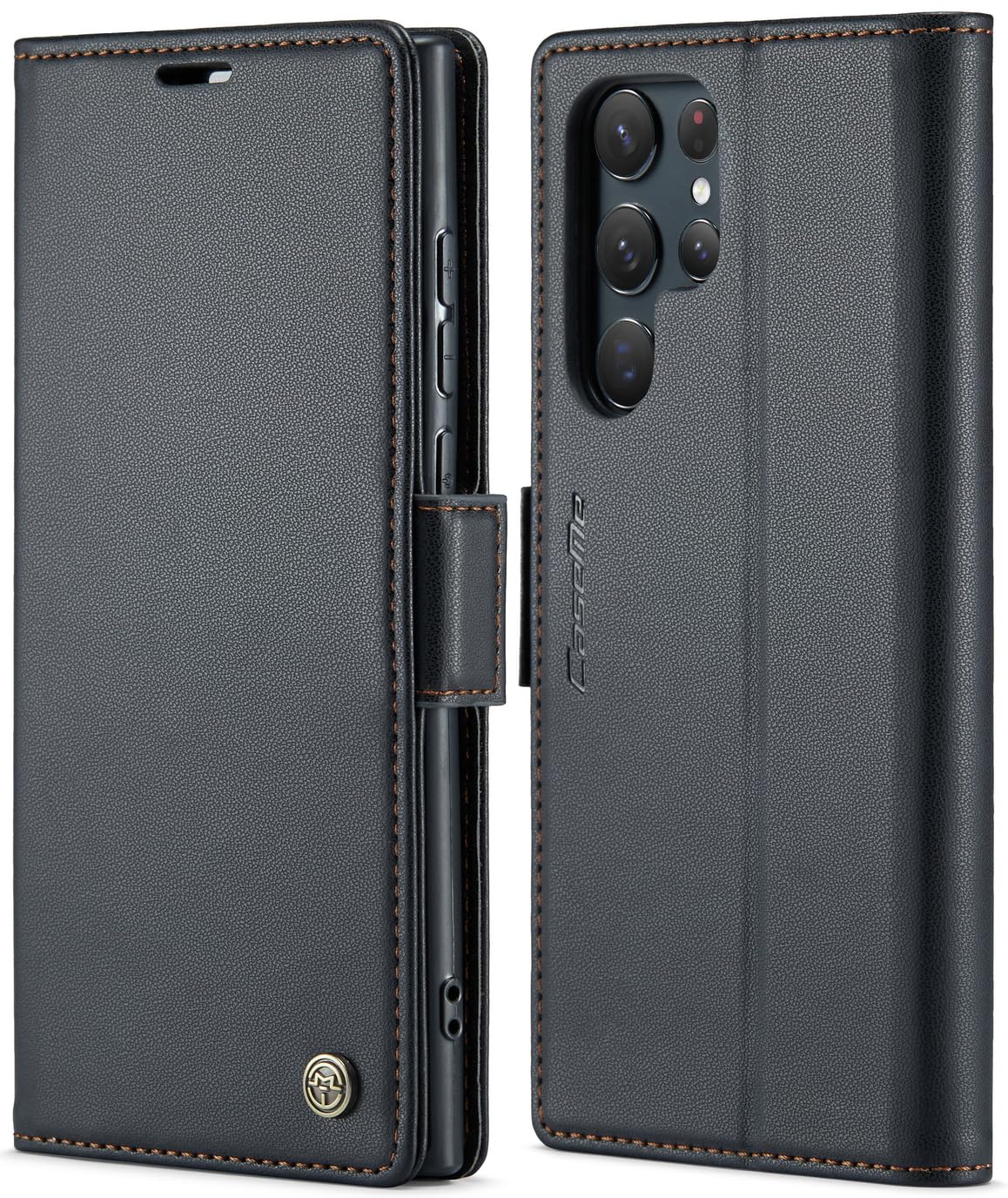 SINIANL Samsung Galaxy S22 Ultra Wallet Case with RFID Blocking, Galaxy S22 Ultra Case Wallet for Men Women Card Holder Magnetic Clasp Kickstand Leather Book Folio Case for Galaxy S22 Ultra Black