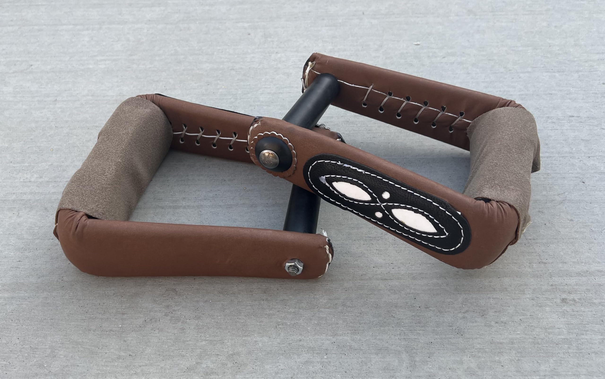 Brown and Black Charro Saddle Stirrups, Estribos para Montura, Horse Saddle Parts