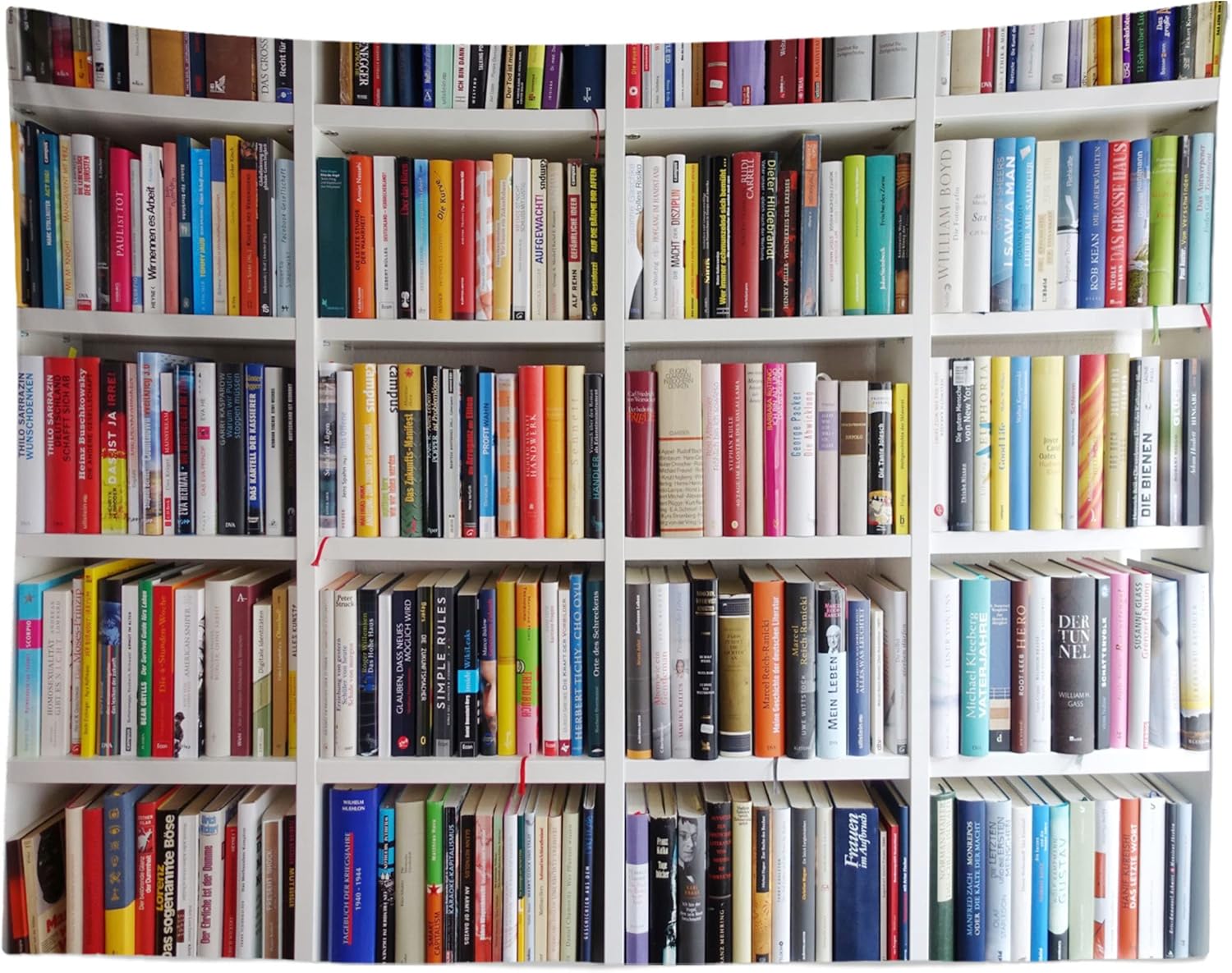 BELECO Modern White Bookshelf Tapestry Library Books Art