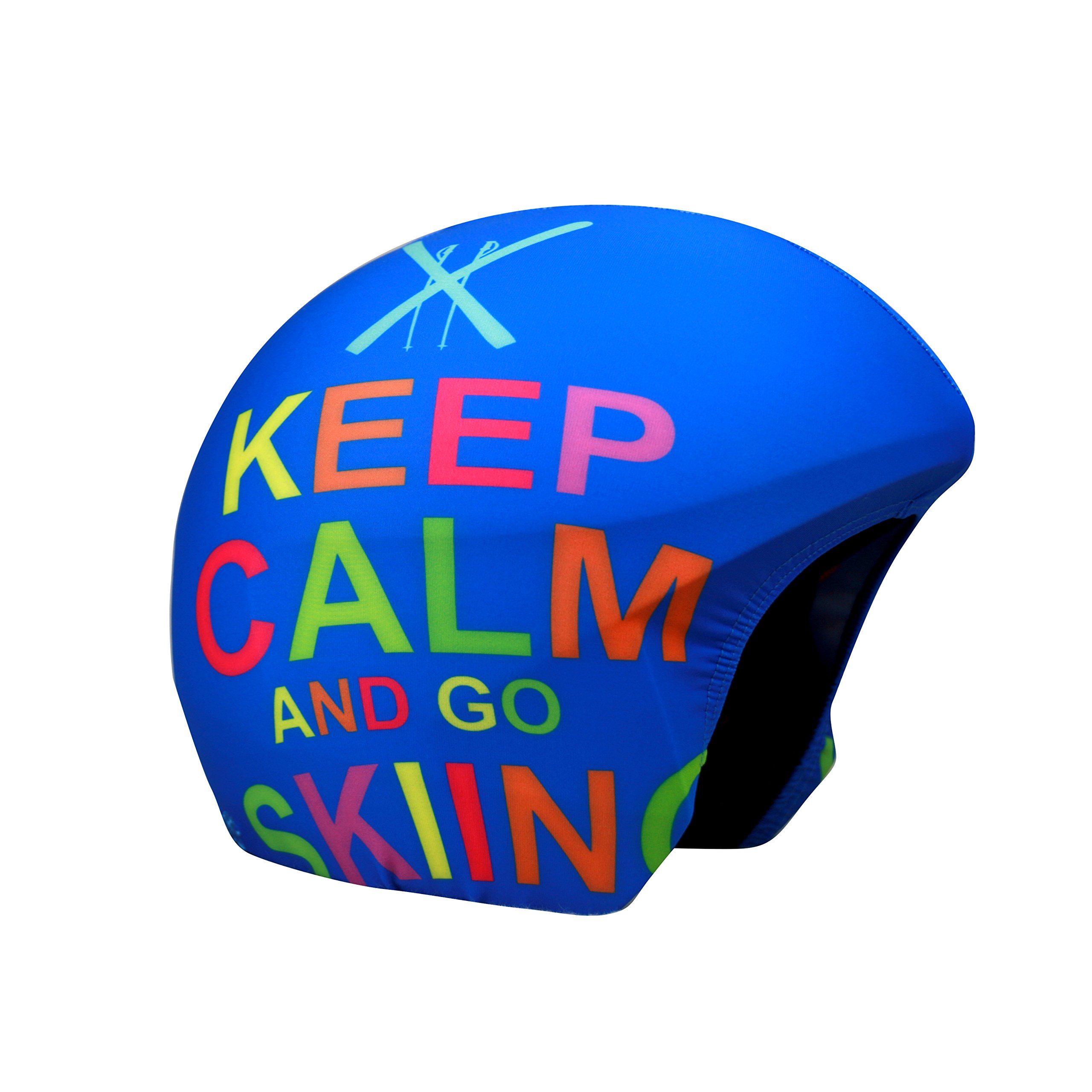 COOLCASC® Keep Calm - Couvre Casque Ski Enfant Universel - Personnalisez Votre Casque avec Une Housse Ski protectrice, Originale et Amusante - Accessoires Ski - Taille Unique
