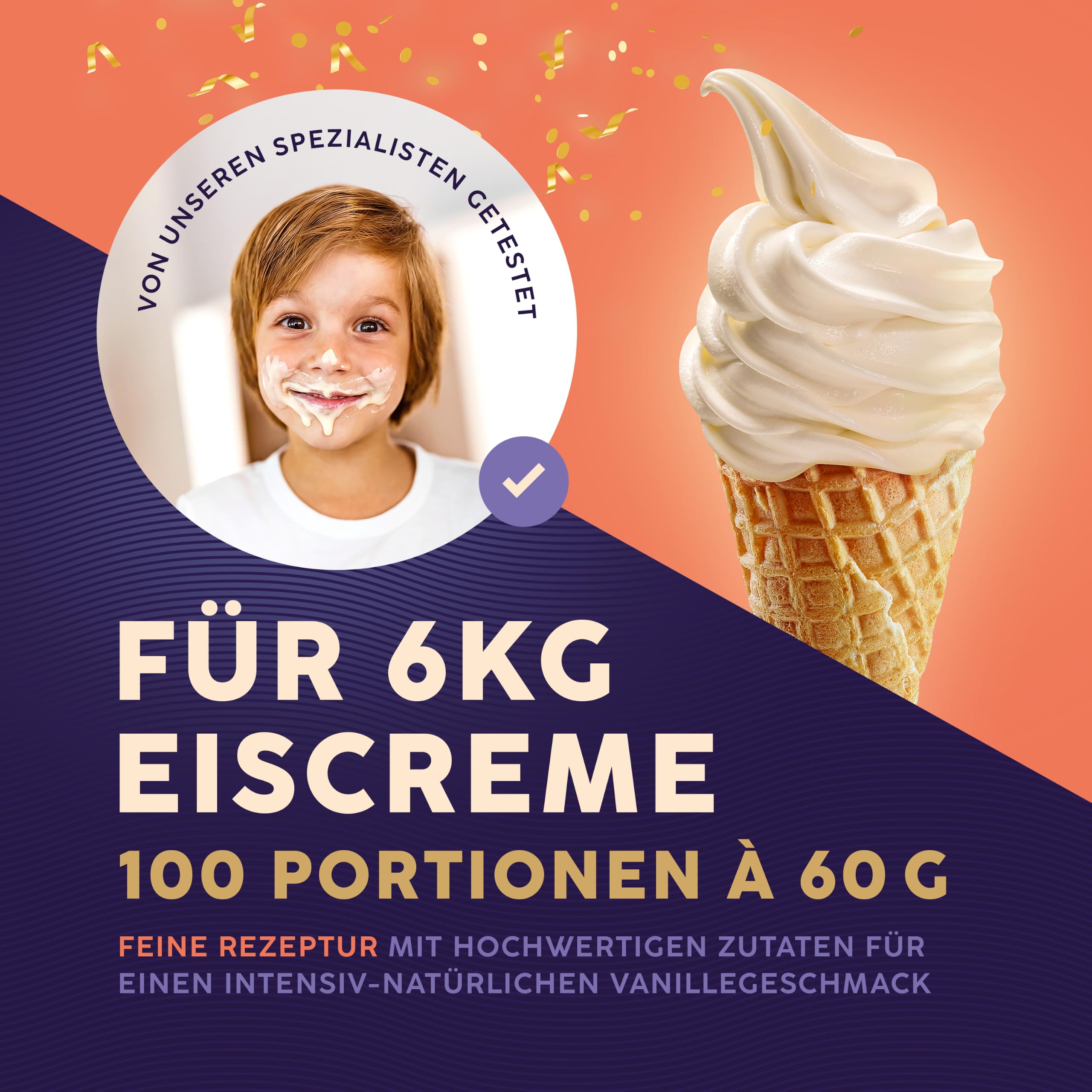 Bounce24 Softeispulver für Eismaschine | Vollmilchpulver enthalten, nur Wasser anrühren, cremig, ohne extra Milch
