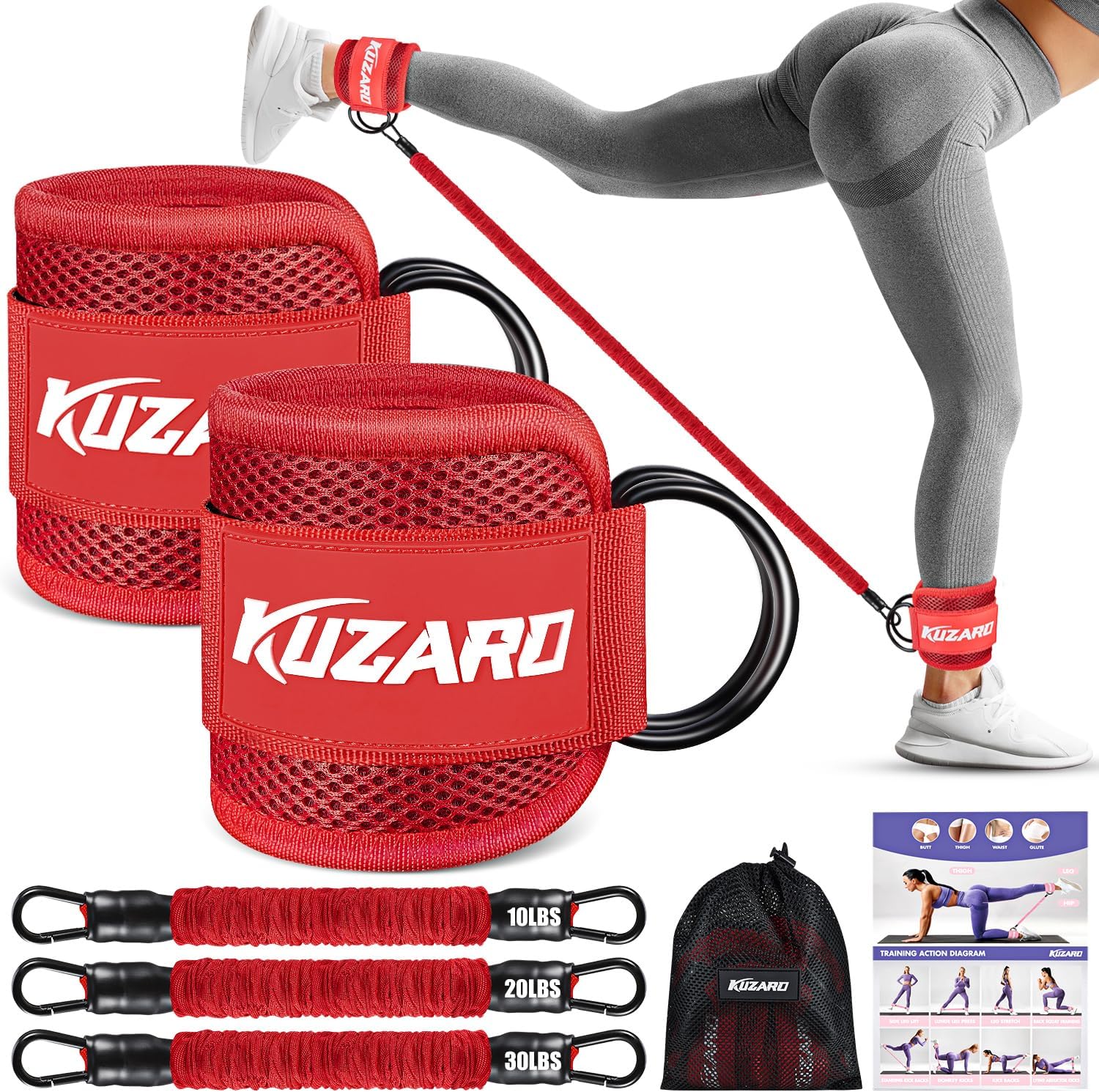 Ankle Resistance Bands with Cuffs, Ankle Weights Bands...