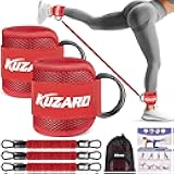 KUZARO Ankle Resistance Bands with Cuffs, Ankle Weights Bands for Working Out, Women Leg and Glutes Workout Equipment, Exercise Bands for Kickbacks, Butt and Booty Trainer, Home Gym Fitness Equipment