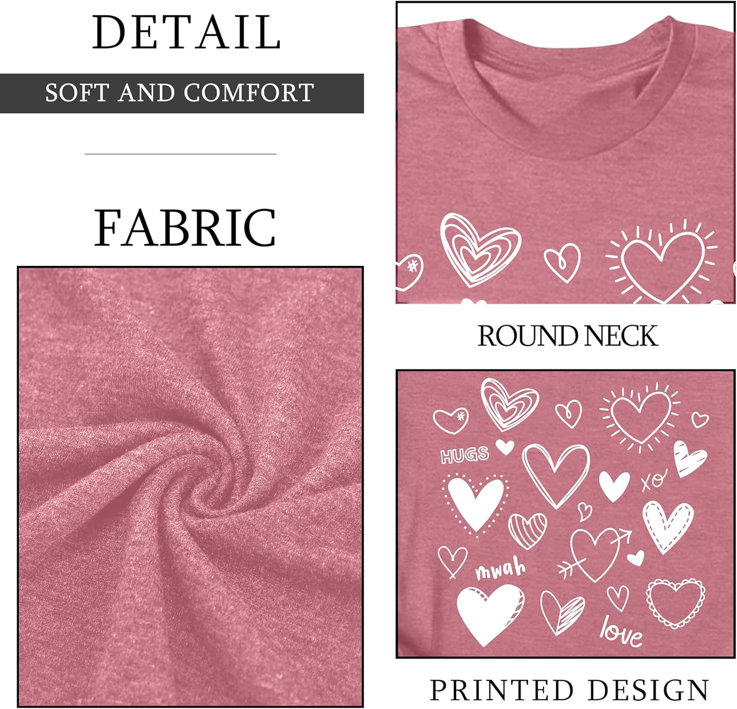 Valentines Shirts for Women Cute Love Heart Shirts Heart Long Sleeve Tops - Image 5