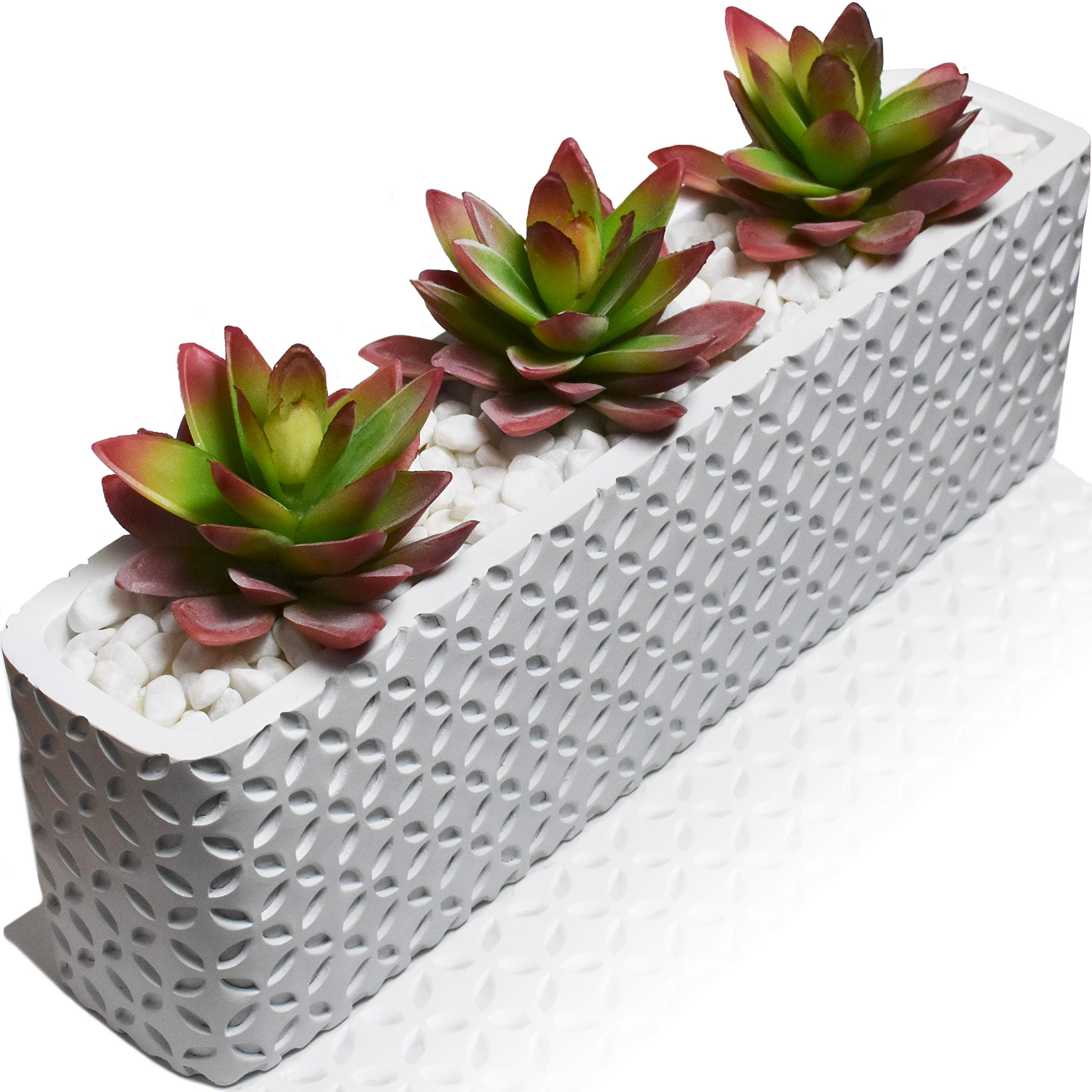 SEEKO Faux Succulents - Potted Artificial Plants for Home Decor Indoor Artificial Succulents - Fake Plants Decor Potted Succulents Office Plants - Faux Potted Plant - Succulent Planter (Red)