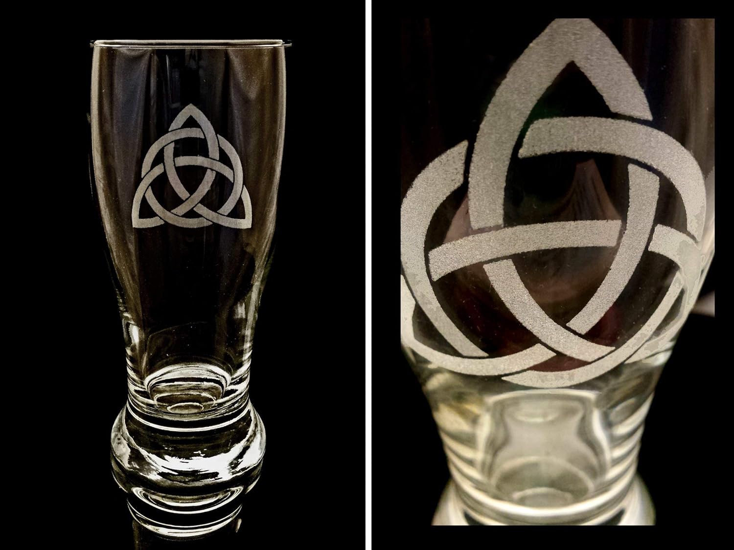 Trinity Knot Pint Glass – Personalized Celtic Knot Engraved Beer Glass, 19oz