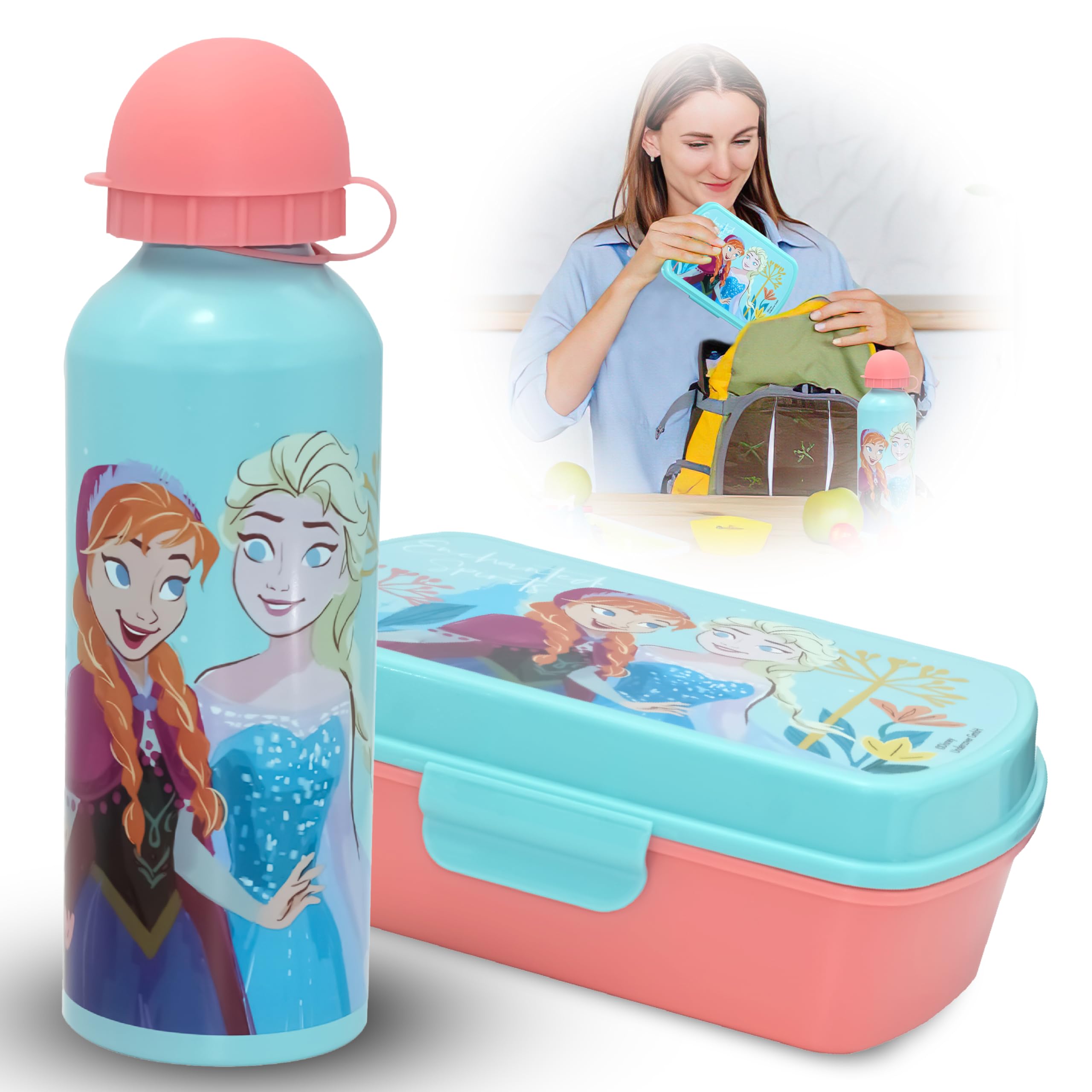 SRV Hub Kinder-Lunchbox & Trinkflasche Set – 2-teilig, Auslaufsicher, Mit Spider-Man Design