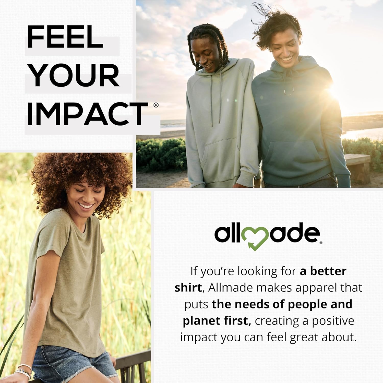 Allmade Unisex Mineral Dye Organic Cotton Hoodie T-Shirt - Image 6