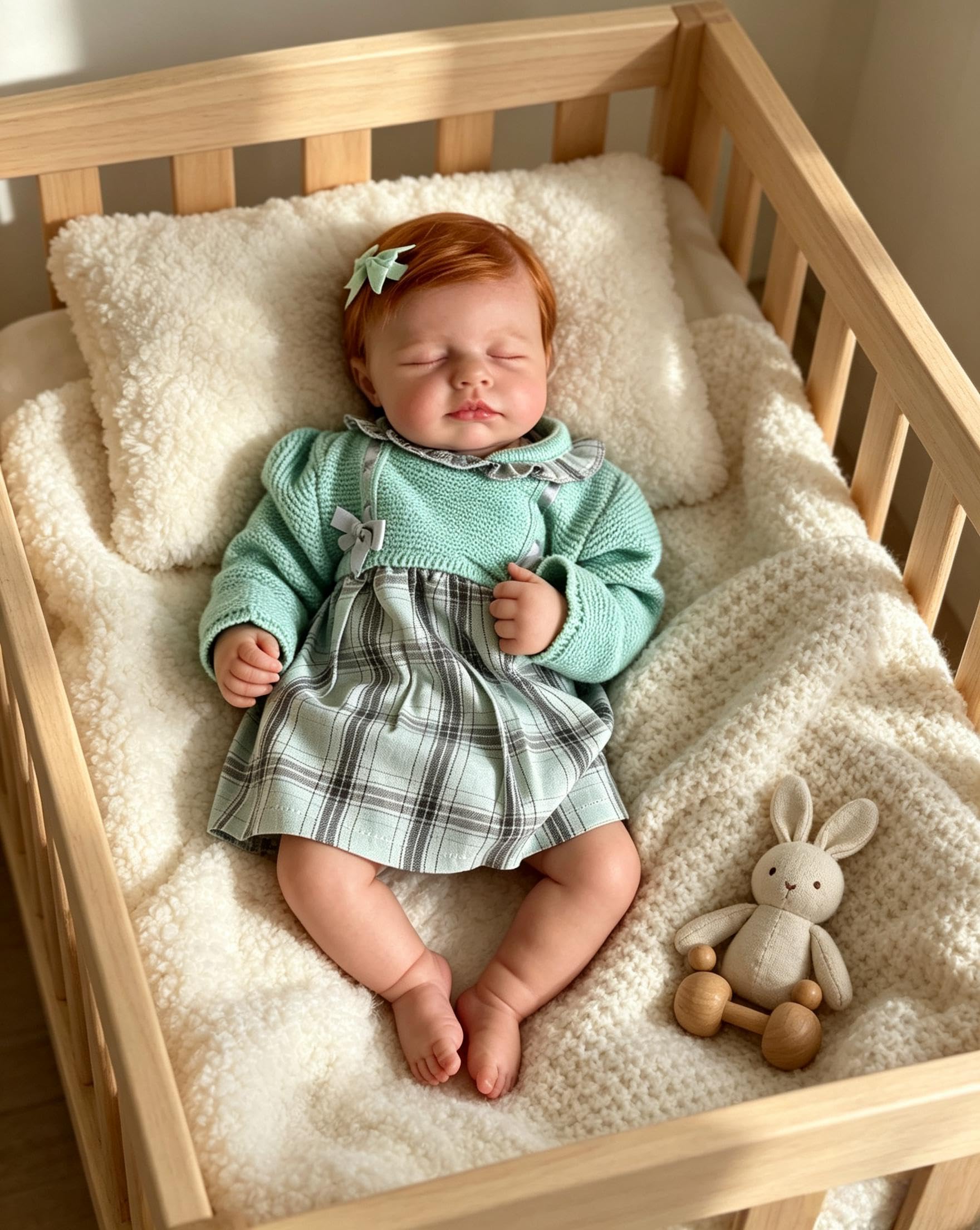 RXDOLL Reborn Baby Vollvinyl Lebensecht, 50CM Silikon Baby Mädchen, Reborn Puppen Lebensecht, Lebensechte Babypuppen Wie Echt, Echte Puppe Mit Haaren
